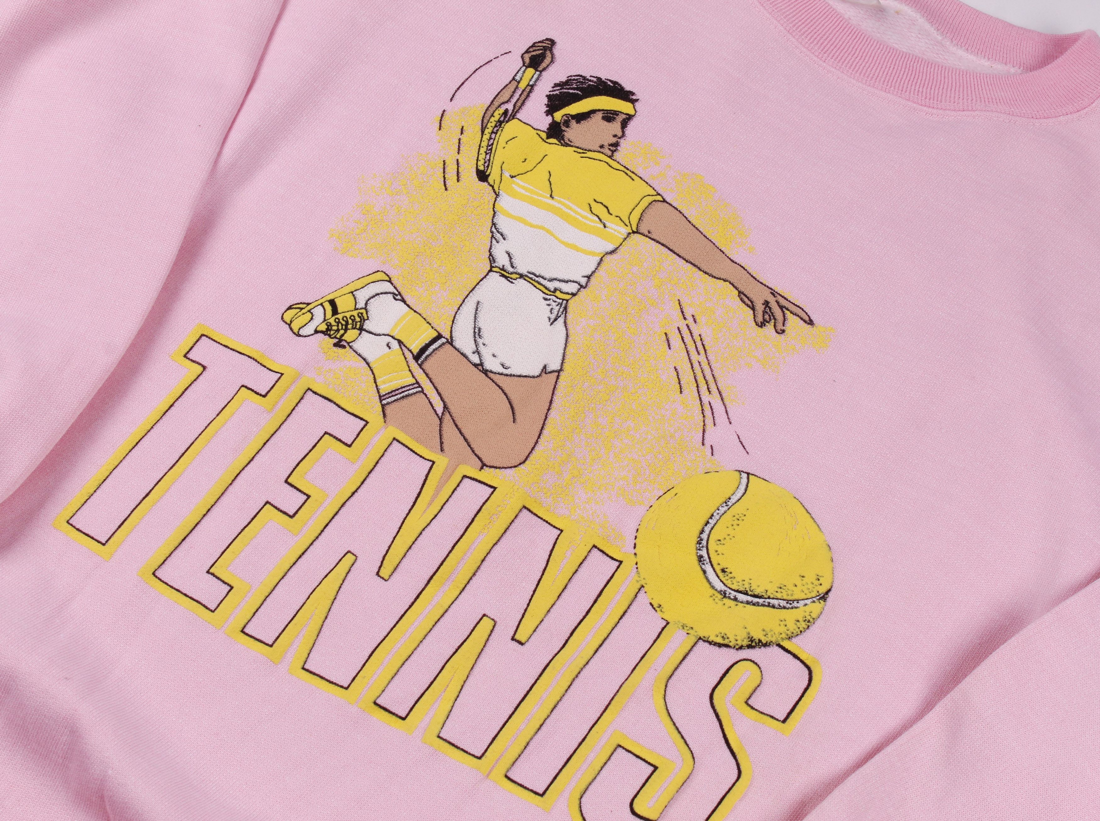 Vintage Vintage 80's Tennis Printed Oversized Sweatshirt Size US XL / EU 56 / 4 - 3 Thumbnail