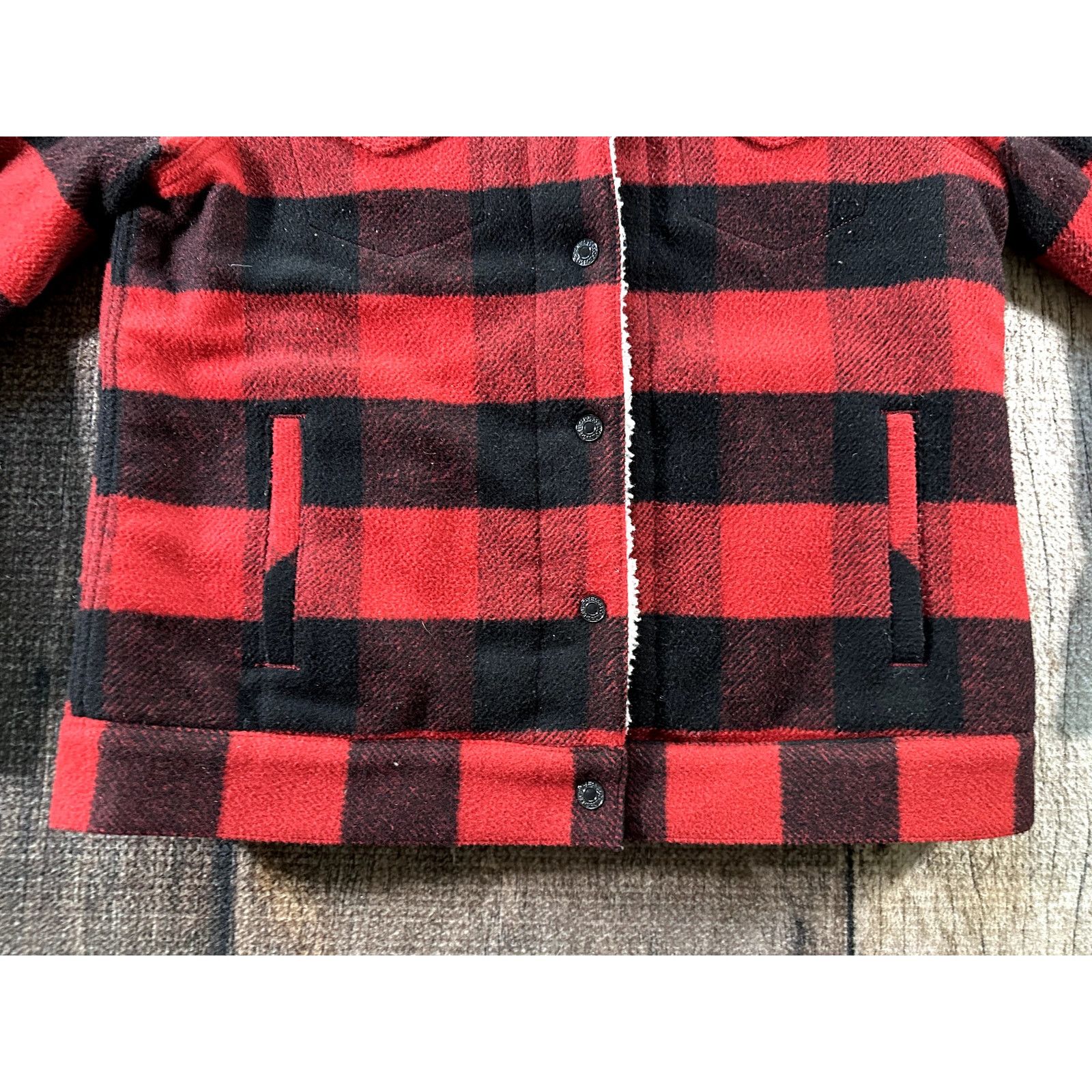 Levi's Levis Womens Med Boyfriend Jacket Plaid Flannel Sherpa Lined Size M / US 6-8 / IT 42-44 - 3 Thumbnail