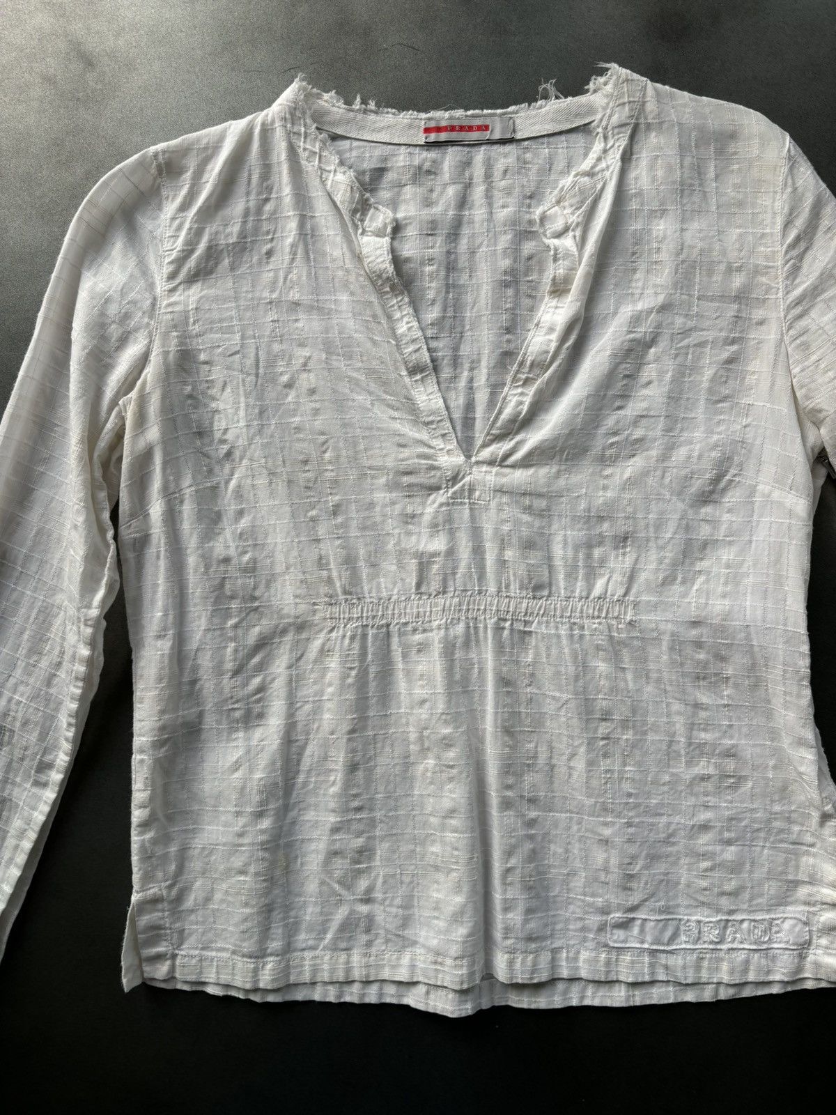 Prada 2000s Prada Sport Shirt Vintage Linen Cotton Sheer Zipper 40 Size S / US 4 / IT 40 - 19 Thumbnail