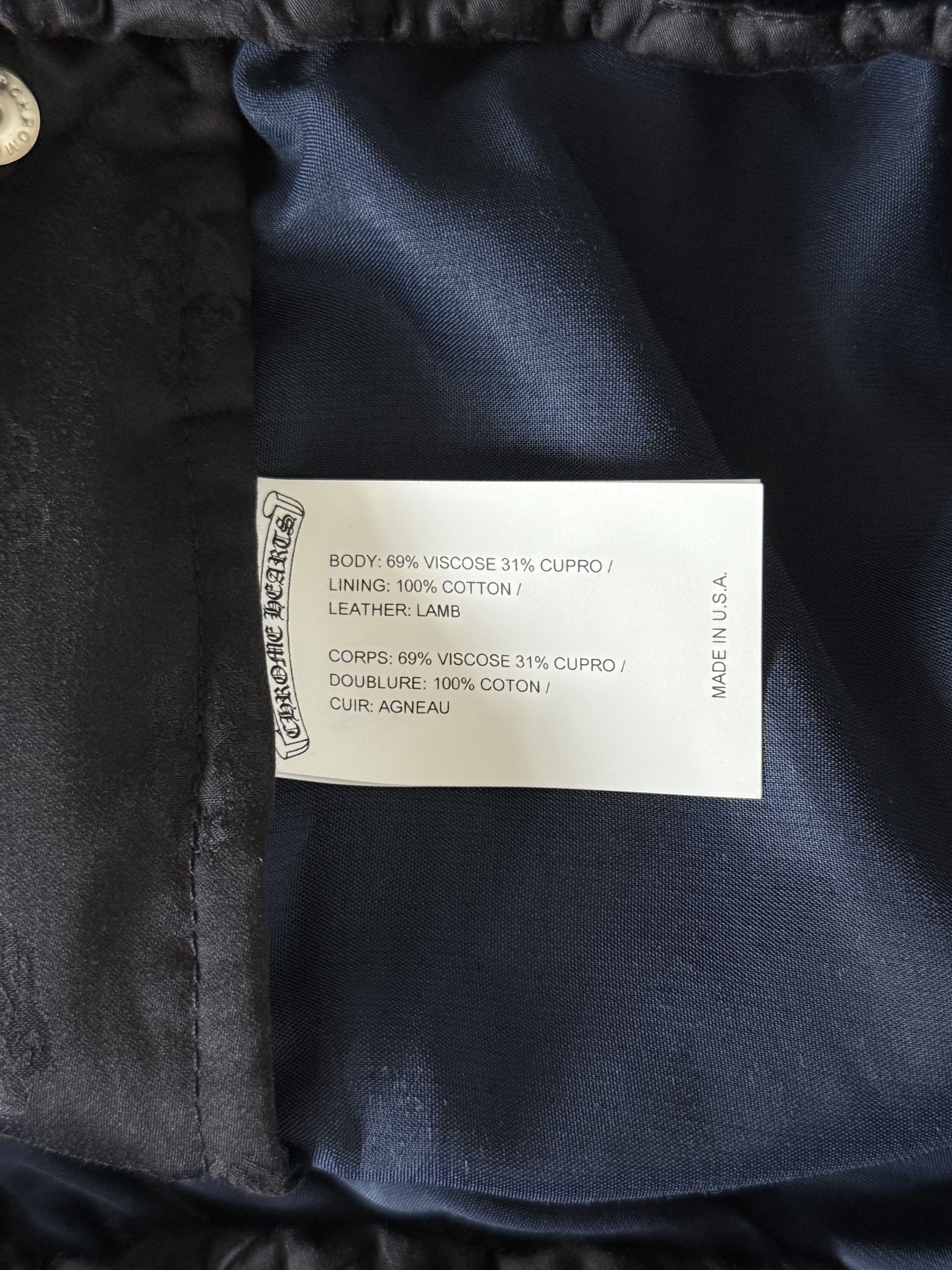 Chrome Hearts Navy & White Embroidered Logo Velour Track Pants Size US 38 / EU 54 - 4 Thumbnail