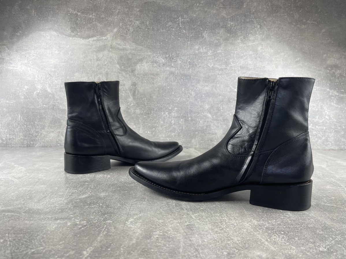 Mauri Minimalist Avant Garde Italian Leather Zip Ankle Boots Black Size US 7 / EU 40 - 5 Thumbnail