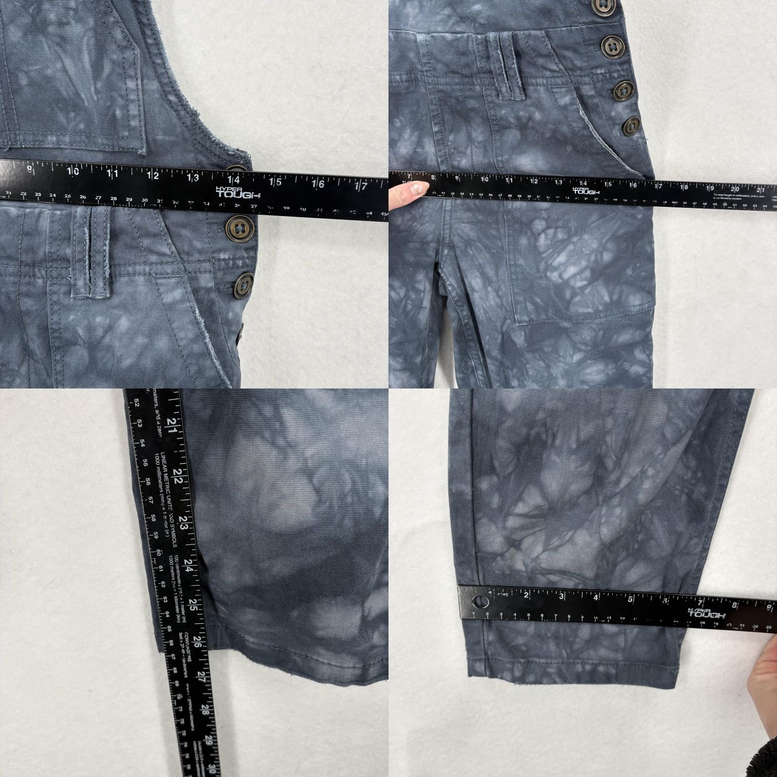 Anthropologie Anthropologie The Wanderer Overalls Womens 25P Petite Gray Tie Dye Twill Boho Size 42" / US 20 - 8 Thumbnail