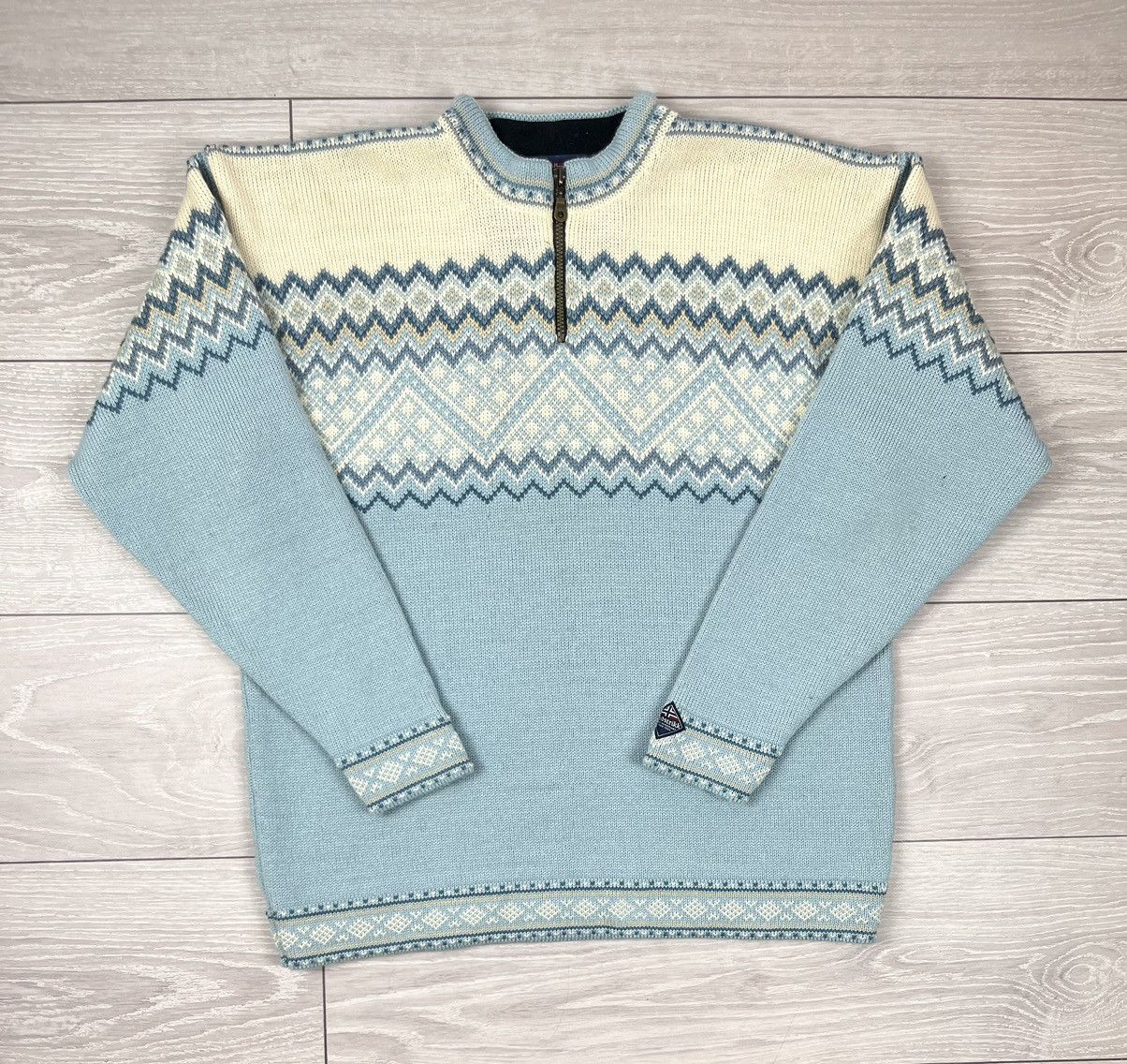 Dale Of Norway Nordstrikk Made In Norway Wool Quarter Zip Knit Sweater Size US XXL / EU 58 / 5 - 2 Thumbnail