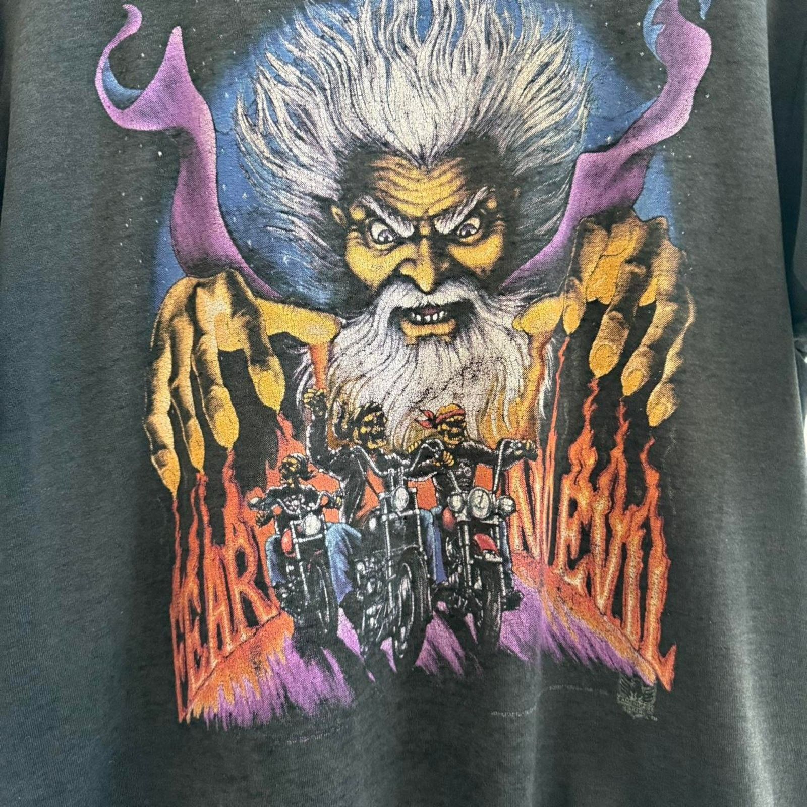 Harley Davidson Vintage 80s Harley Davidson Wizard Shirt Size US XL / EU 56 / 4 - 3 Thumbnail
