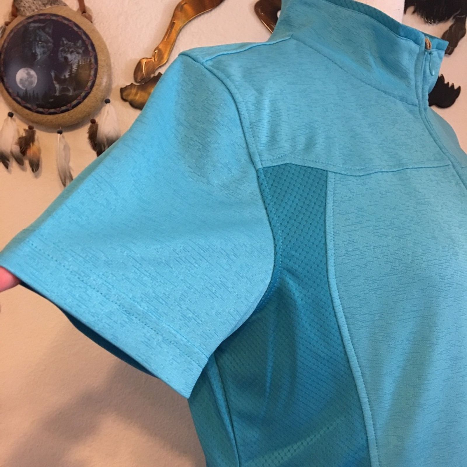 Designer Ladies Topland blue athletic short sleeve top NWT Size XXL / US 16-18 / IT 52-54 - 2 Thumbnail