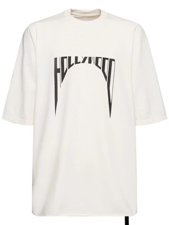 Rick Owens Drkshdw o1lsvrm0425 Hollywood Jumbo T-Shirt in Milk/Black Size US M / EU 48-50 / 2 - 1 Thumbnail