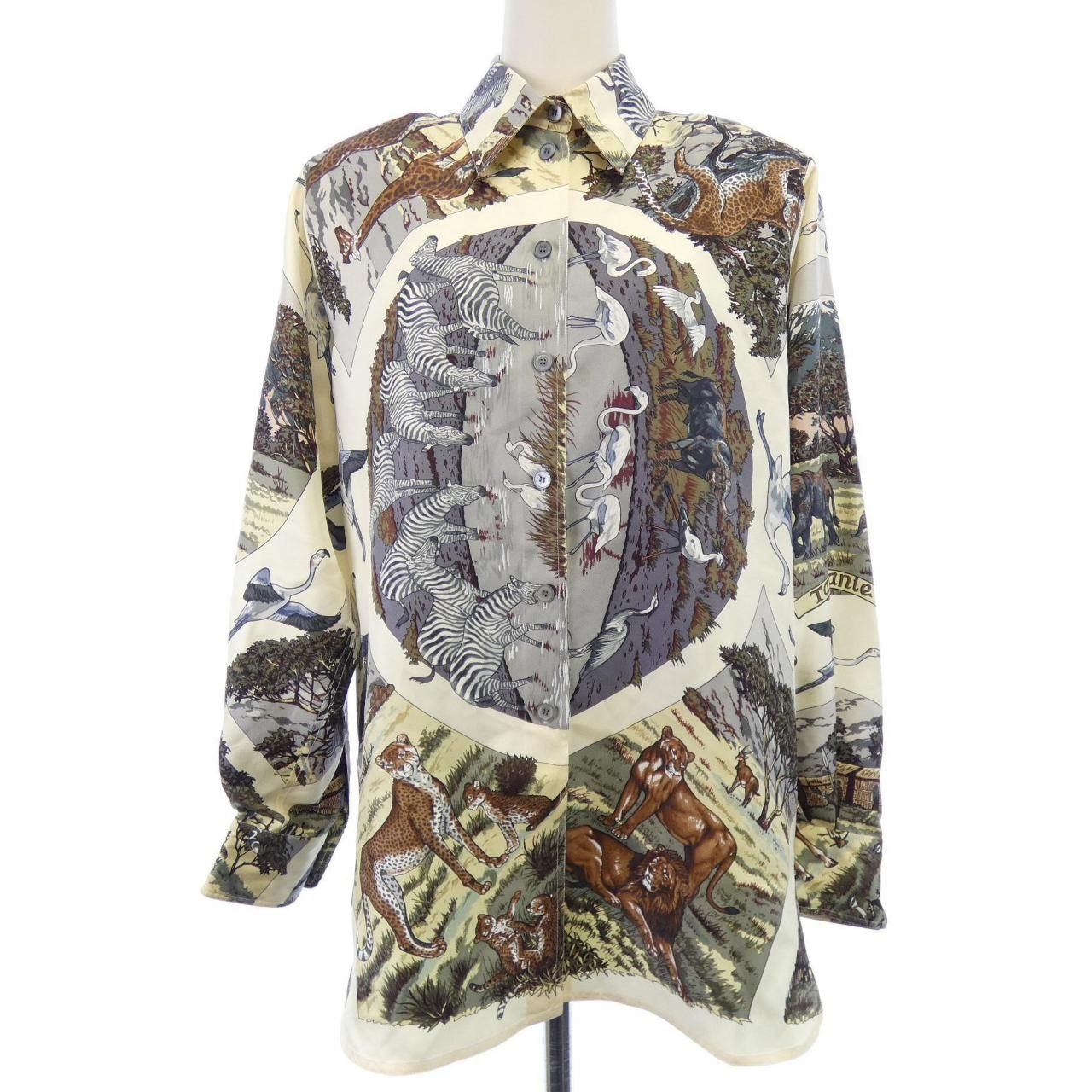 Hermes Hermes Hermes TANZANIA Silk Shirt Textile Tops DUTY FREE for USA Size ONE SIZE - 1 Thumbnail