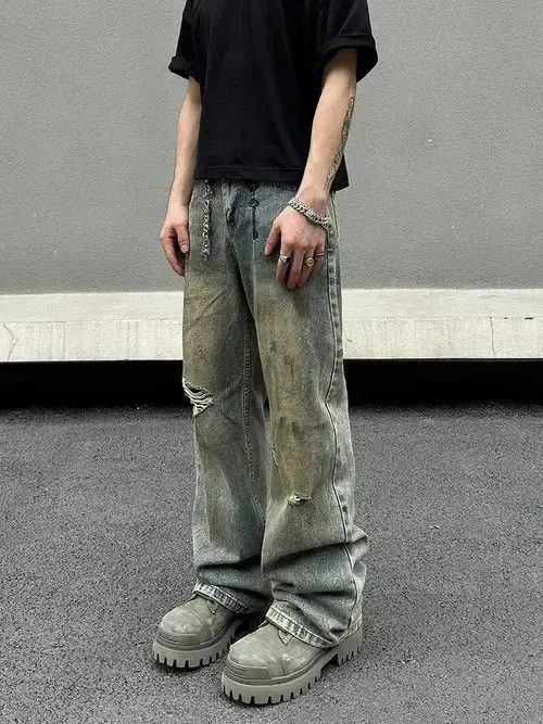 Jean Distressed Blue Denim Jeans Size US 30 / EU 46 - 3 Thumbnail