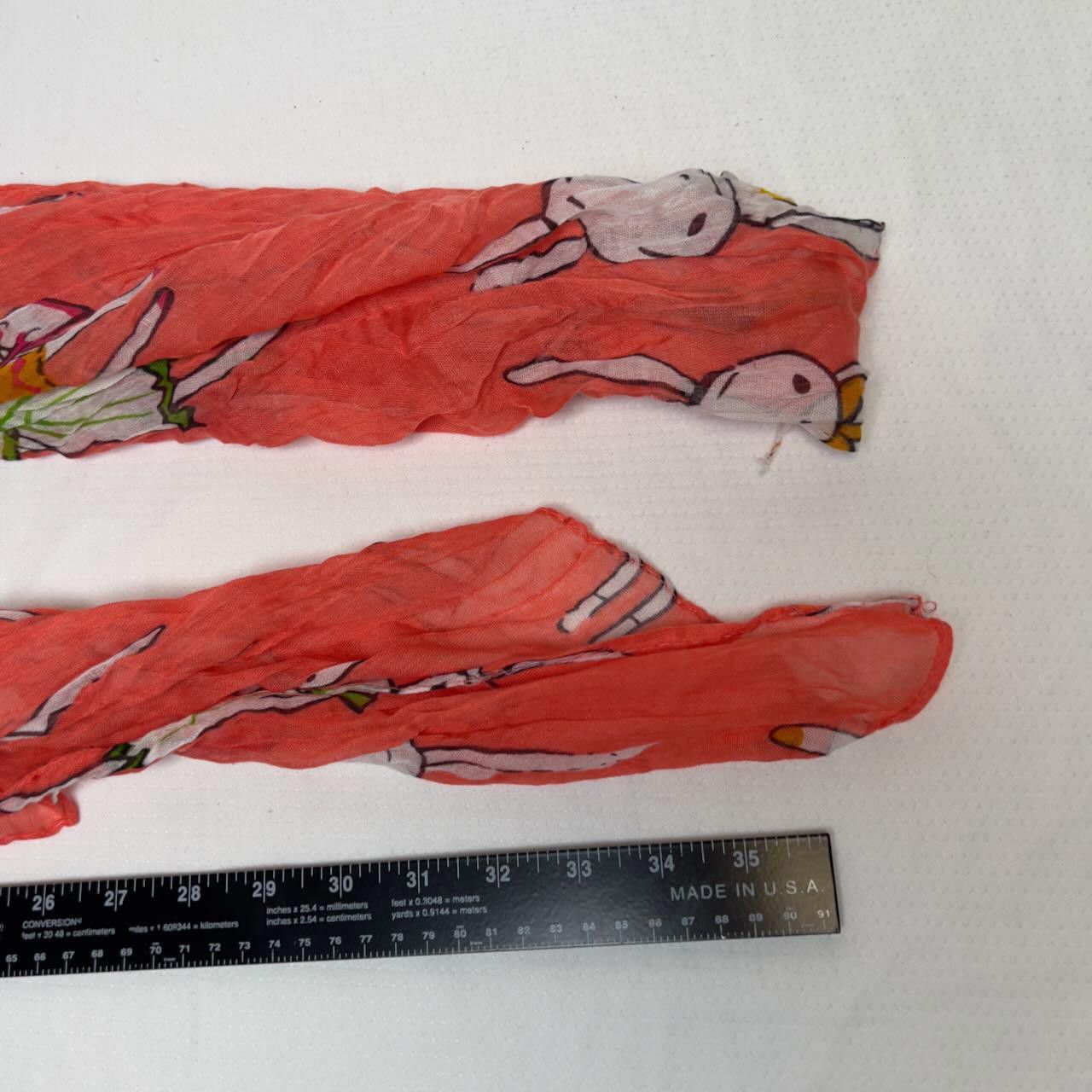 Designer RARE Geoffrey Carroll Creepy Bunnies Designer Scarf Size ONE SIZE - 7 Thumbnail