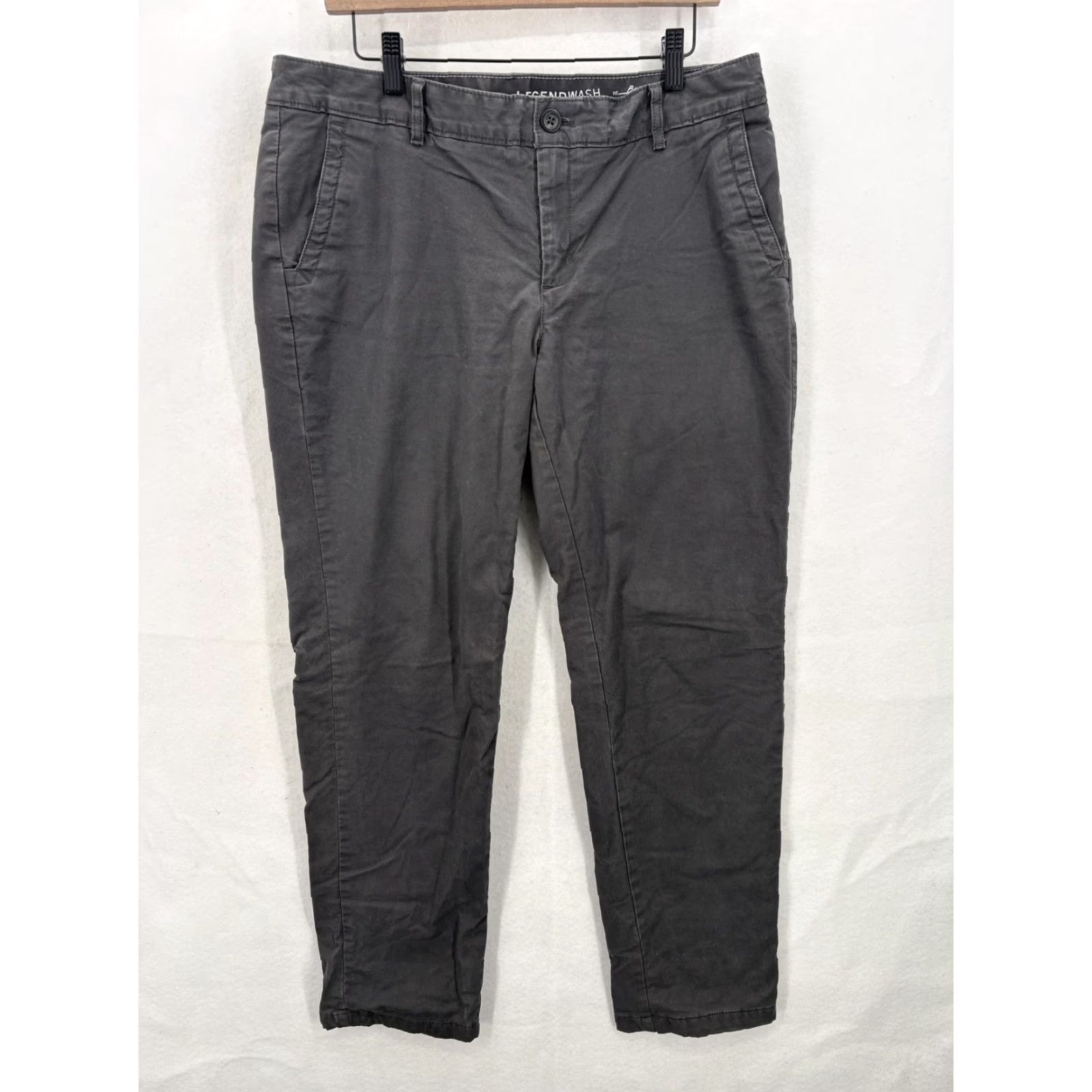 Eddie Bauer Eddie Bauer Pants Womens 12 Gray Legend Wash Boyfriend Relaxed Twill Chino Lined Pockets Zip Velvet Logo Winter Casual Workwear Mens? Size 34" / US 12 / IT 48 - 2 Thumbnail