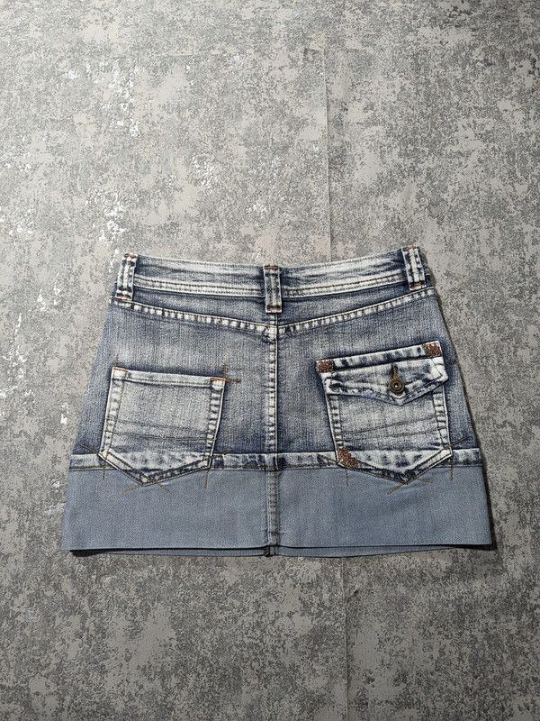 Hysteric Glamour × Miss Sixty STONE WASH MISS SIXTY BALENCIAGA STYLE MINI SKIRT Size 27" / US 4 / IT 40 - 2 Thumbnail