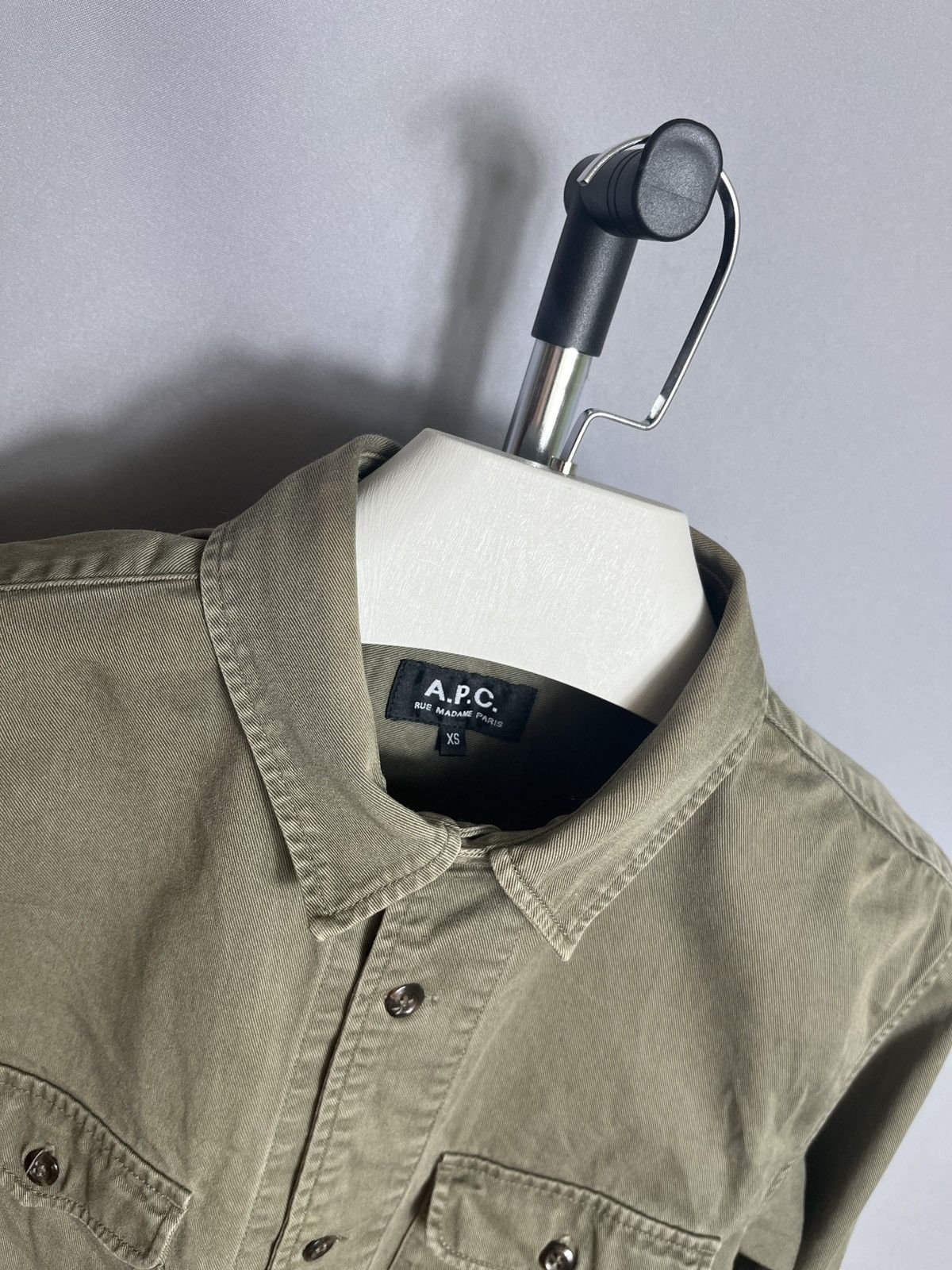 A.P.C. apc shirt dress button up cargo pockets mens green khaki Size US XS / EU 42 / 0 - 4 Thumbnail