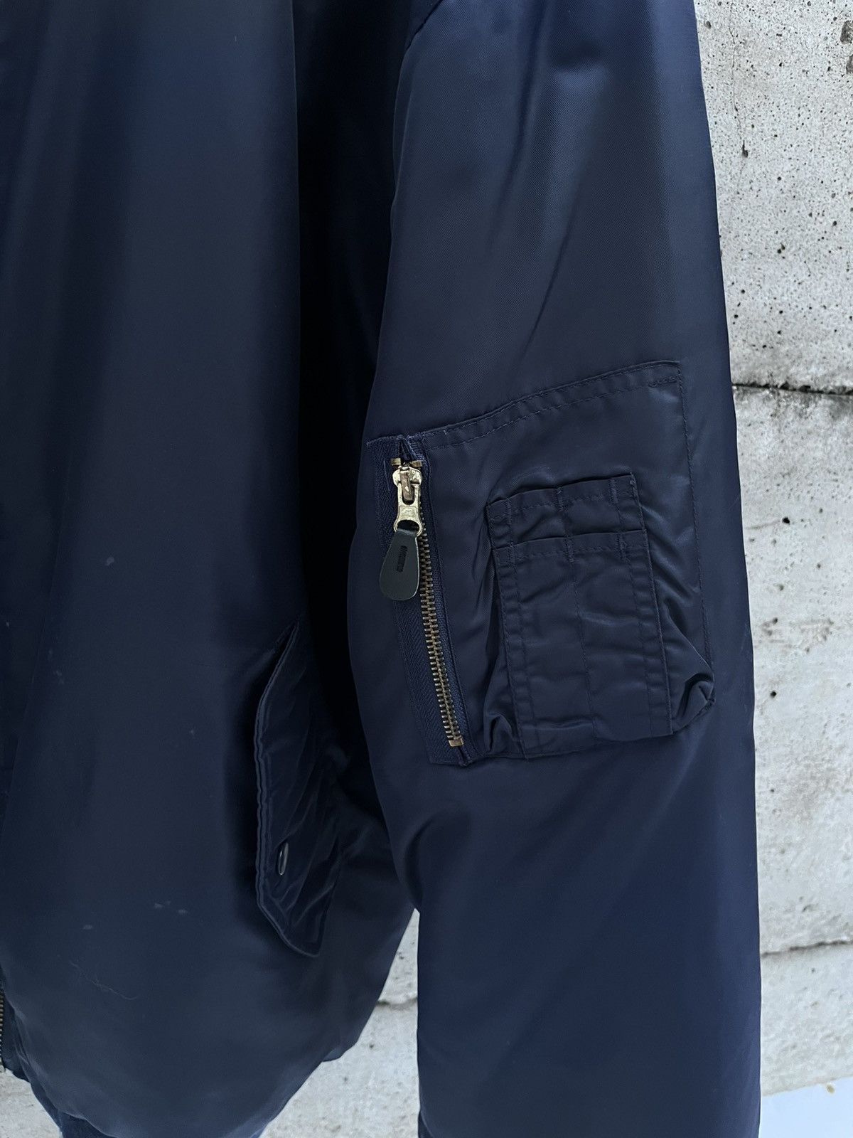 Alpha Industries 90s Korean Reversible Baggy Navy Bomber Winter Jacket Vtg Size US XL / EU 56 / 4 - 5 Thumbnail