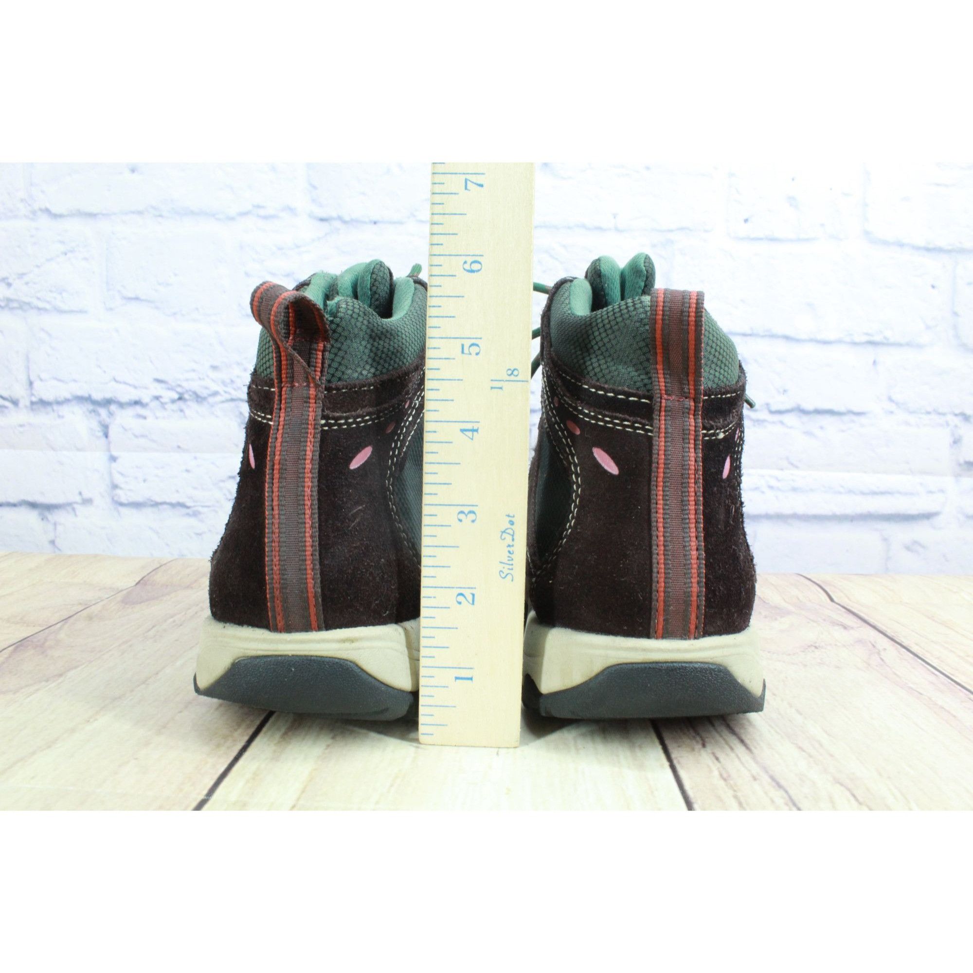 L.L. Bean LL Bean Women's Trail Model 4 Hiking Boots Green Brown Suede Size US 7 / IT 37 - 6 Thumbnail