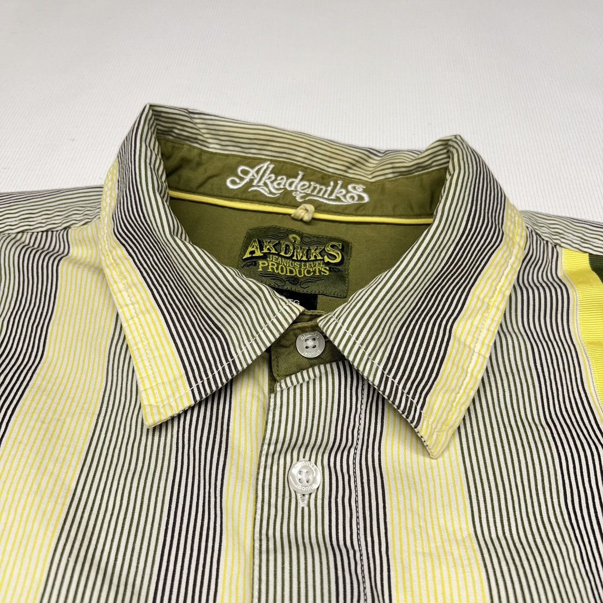 Akademiks Akademiks Button Shirt Striped Yellow Collared Pocket Y2K Size US XL / EU 56 / 4 - 8 Thumbnail