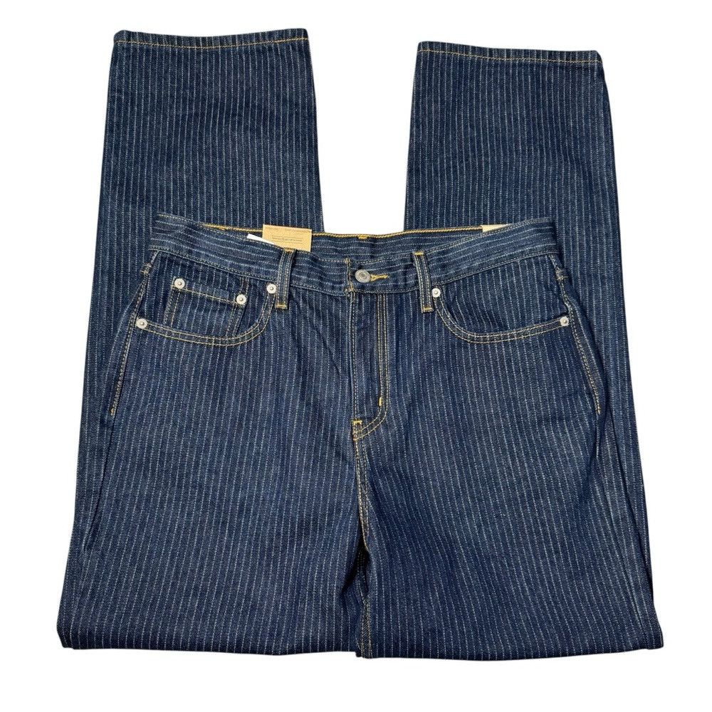 Levi's NWT New Levi's Low Pro Straight Leg Mid Rise Blue Striped J Size 29" - 2 Thumbnail