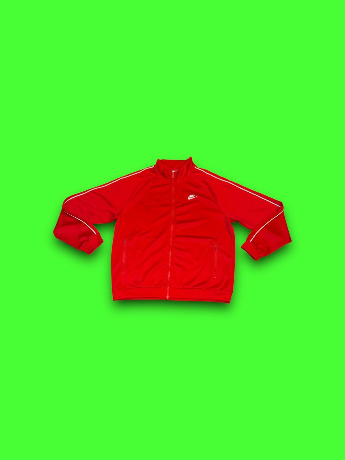 Nike Nike Sportswear Red White Full Zip Track Jacket Size Large Size US L / EU 52-54 / 3 - 1 Thumbnail