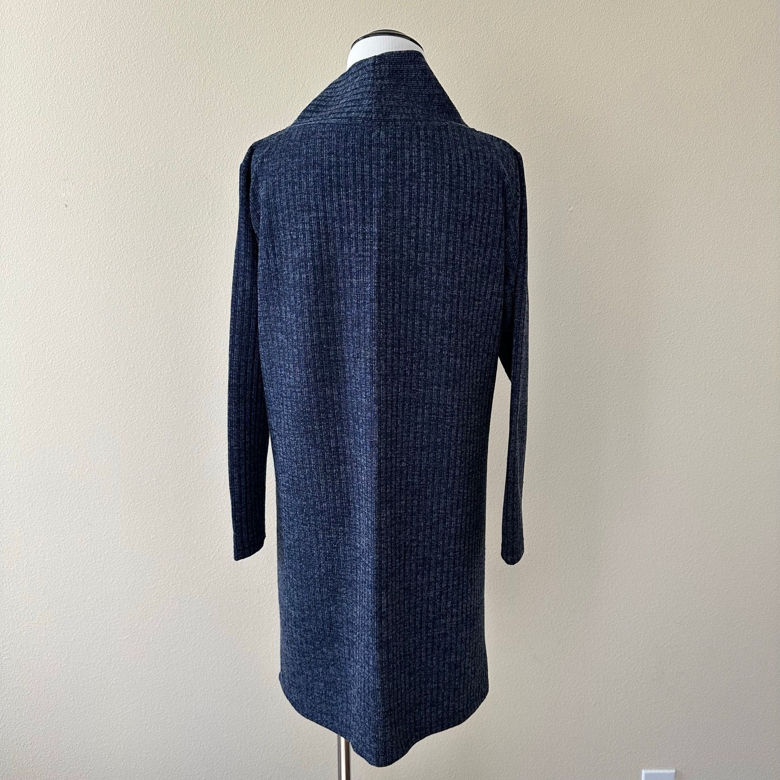 Other Max Studio Ribbed Geometric Navy Sweater Dress Cowl Neck S Size S / US 4 / IT 40 - 4 Thumbnail