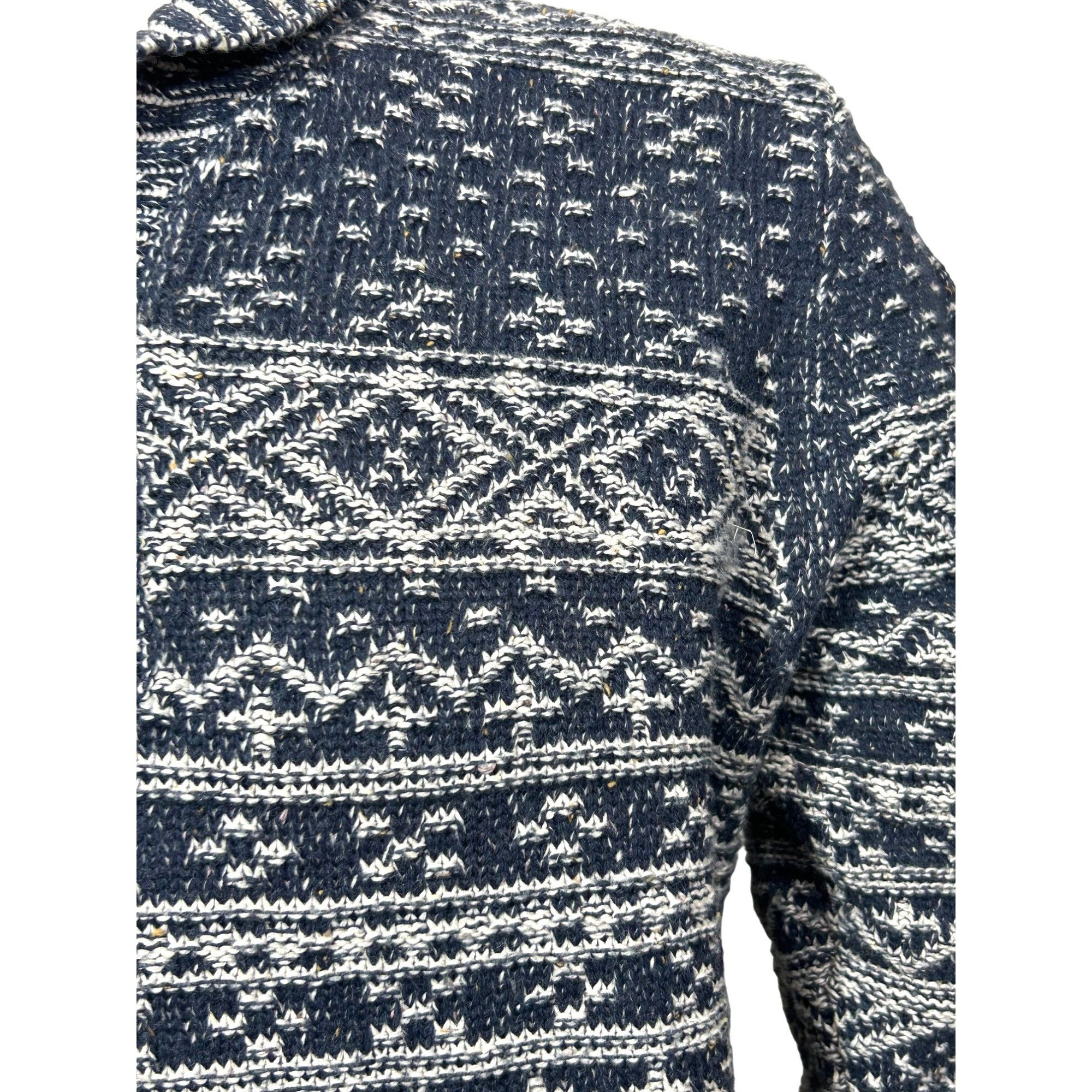JCPenney JC Penny Mens Vtg Fair Isle Blue White Sweater M Long Sleeve Size US M / EU 48-50 / 2 - 8 Thumbnail