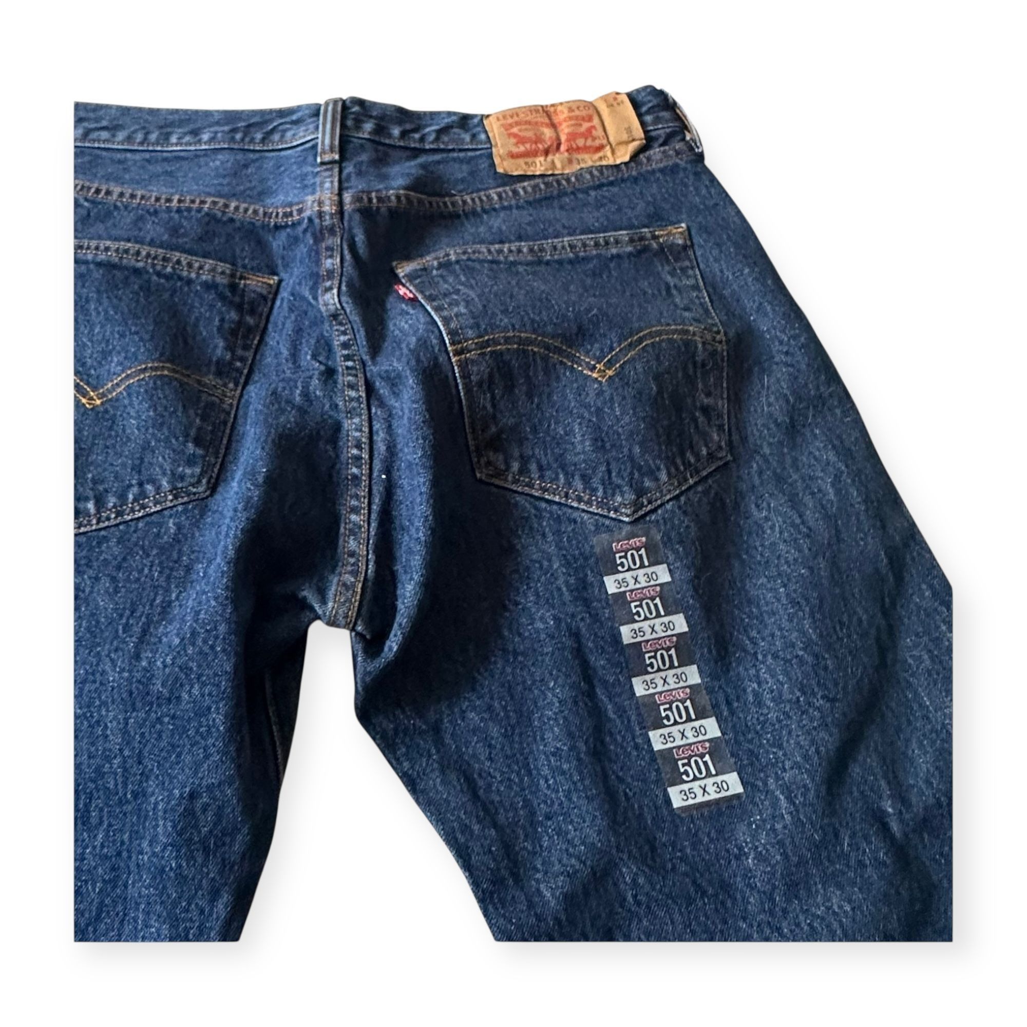 Levi's Levi’s 501 Original Fit Blue Button Fly Jeans W35 L30 New Un Size US 35 - 6 Thumbnail