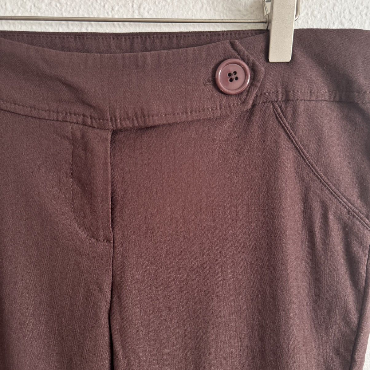 Other CHARLOTTE RUSSE Y2K Brown Stretch Wide Leg Trouser Pants Size 30" / US 8 / IT 44 - 4 Thumbnail