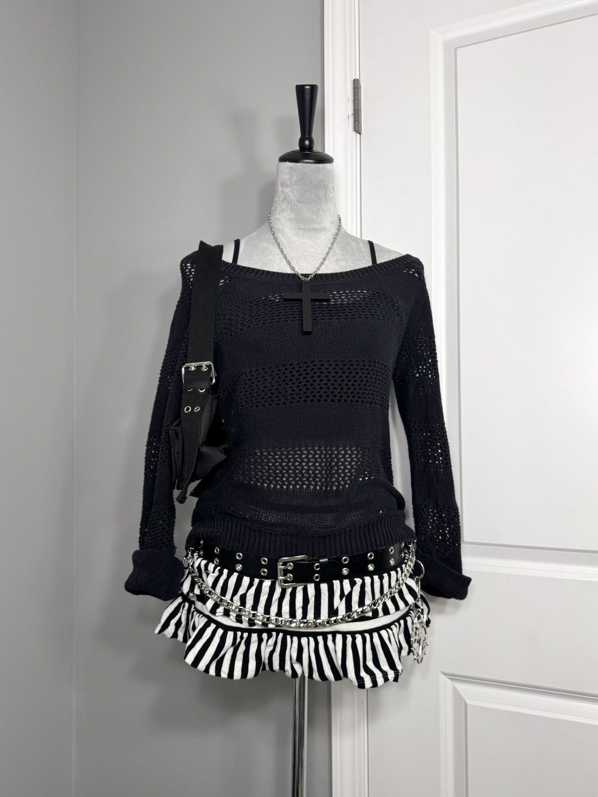 Other Vintage is 2 Black Striped Knit Sweater Size S / US 4 / IT 40 - 8 Thumbnail