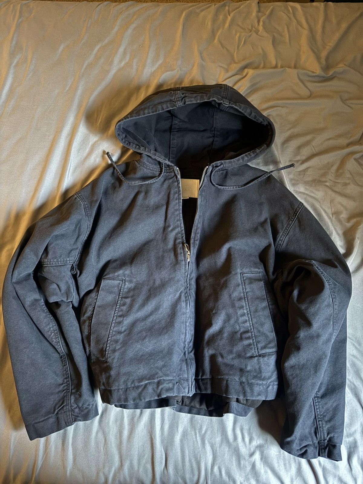 Zara Navy Canvas Jacket Size US M / EU 48-50 / 2 - 1 Thumbnail