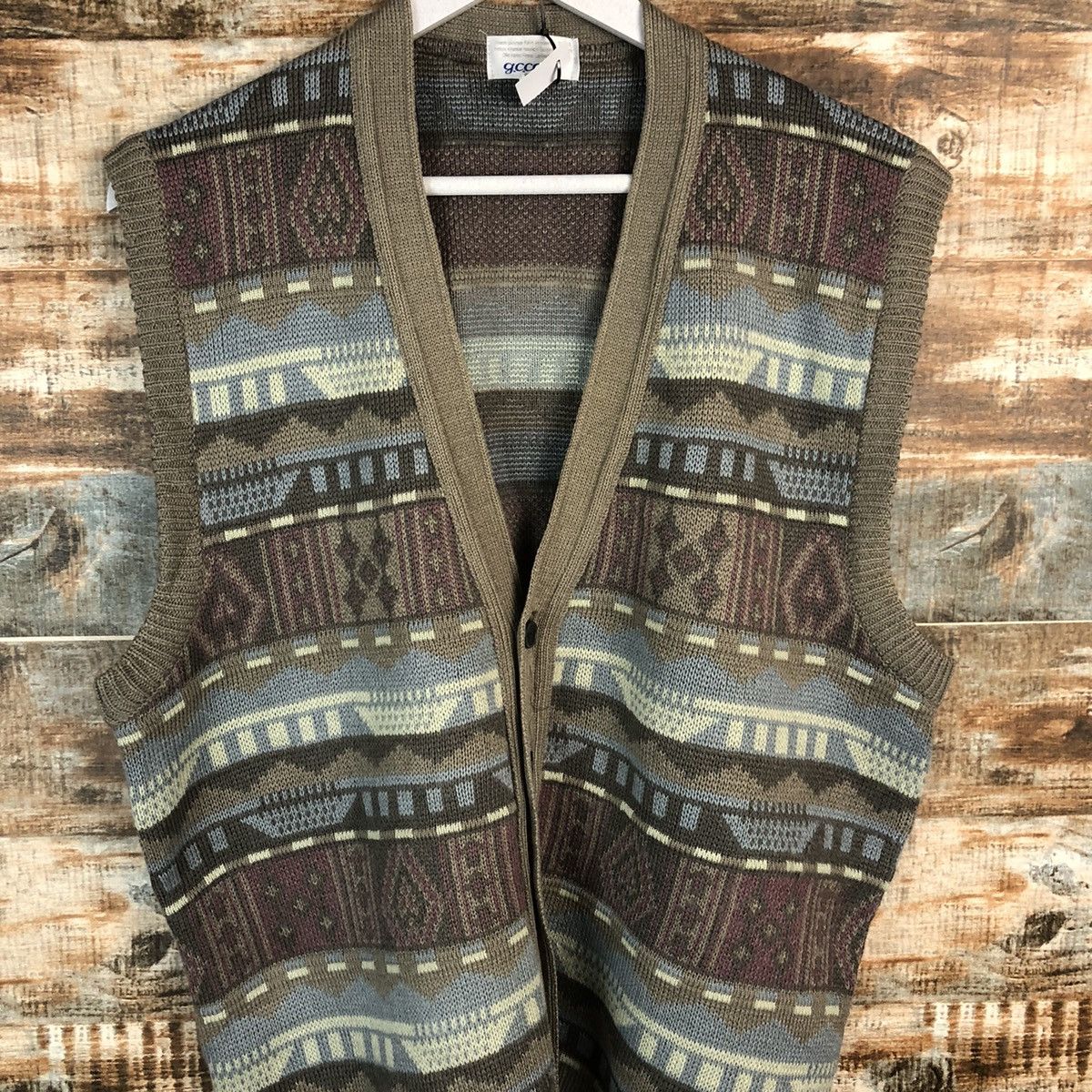 Homespun Knitwear × Japanese Brand Gccoto vintage japan Grey Vest Knitwear #A1764 Size US L / EU 52-54 / 3 - 5 Thumbnail