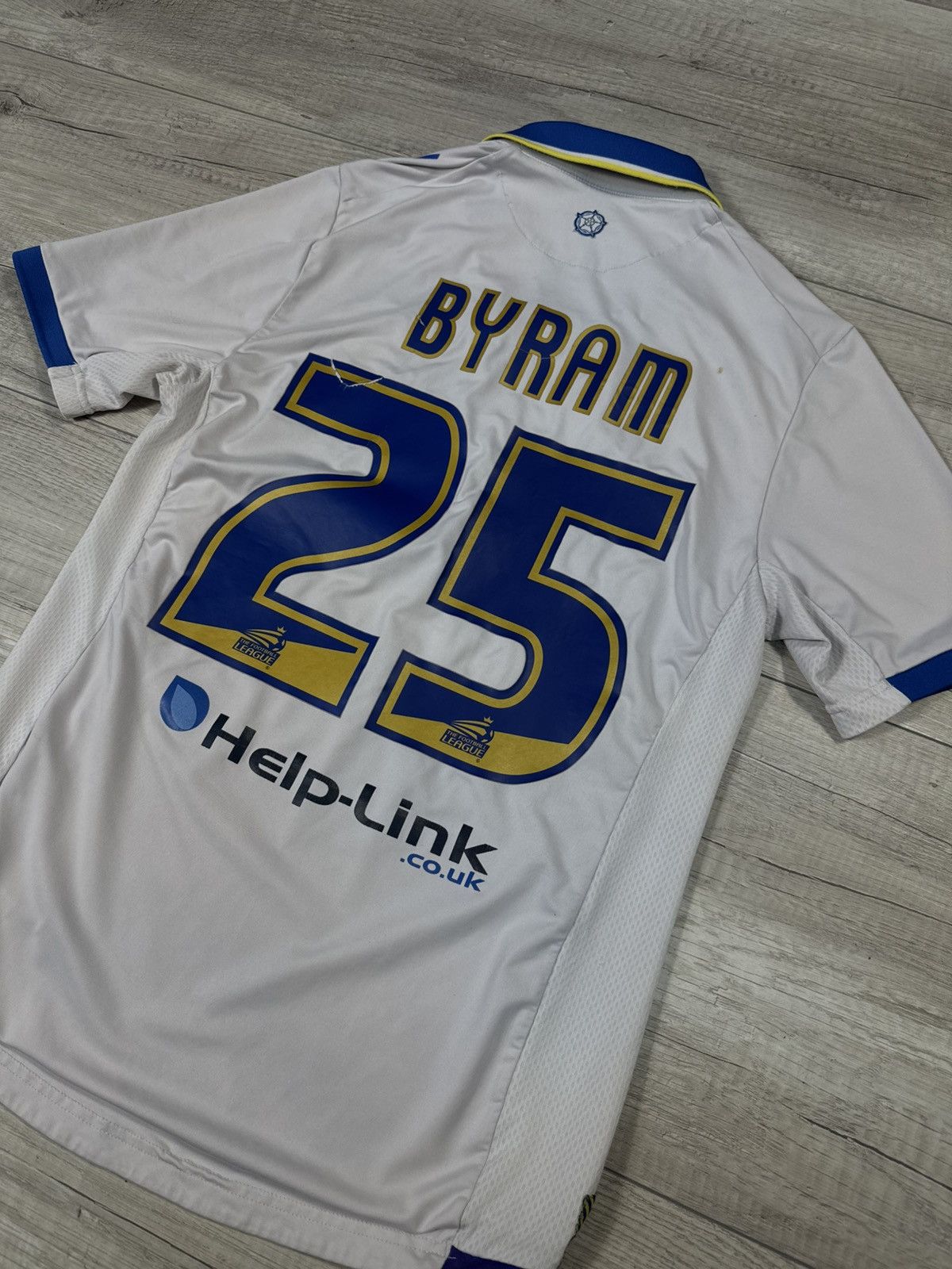 Macron Sam Byram Leeds United 2013 2014 Home Soccer Jersey Macron Size US M / EU 48-50 / 2 - 11 Thumbnail