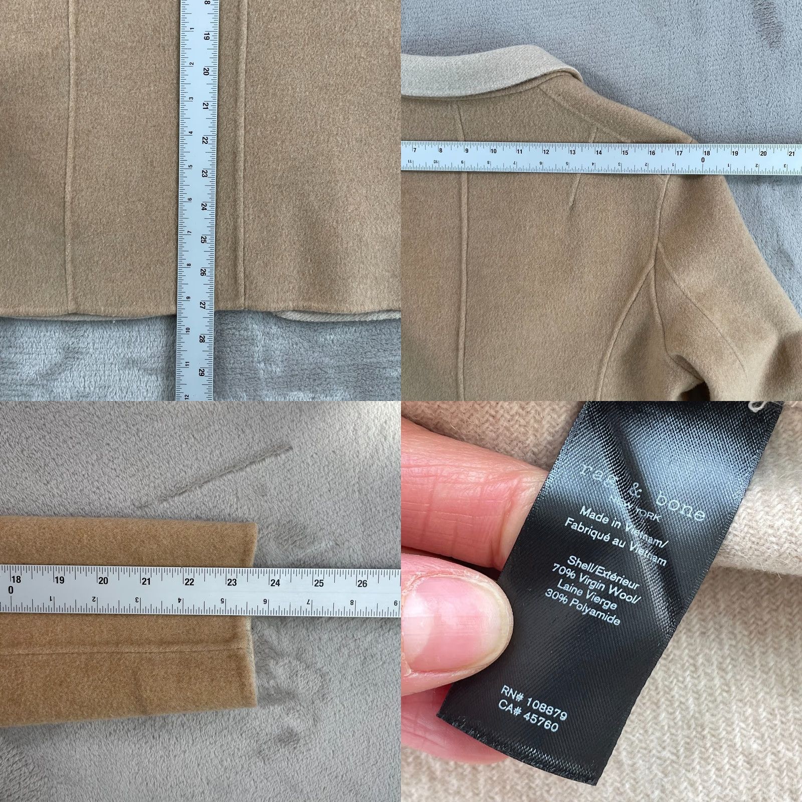 Rag & Bone rag & bone Margot Blazer Women 4 Sand Wool Blend Front Button Pockets Denim? Size S / US 4 / IT 40 - 8 Thumbnail