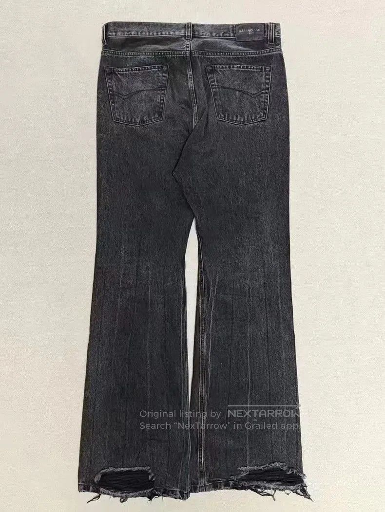Balenciaga Balenciaga 22FW Flared Distressed Jeans. Size US 32 / EU 48 - 2 Thumbnail