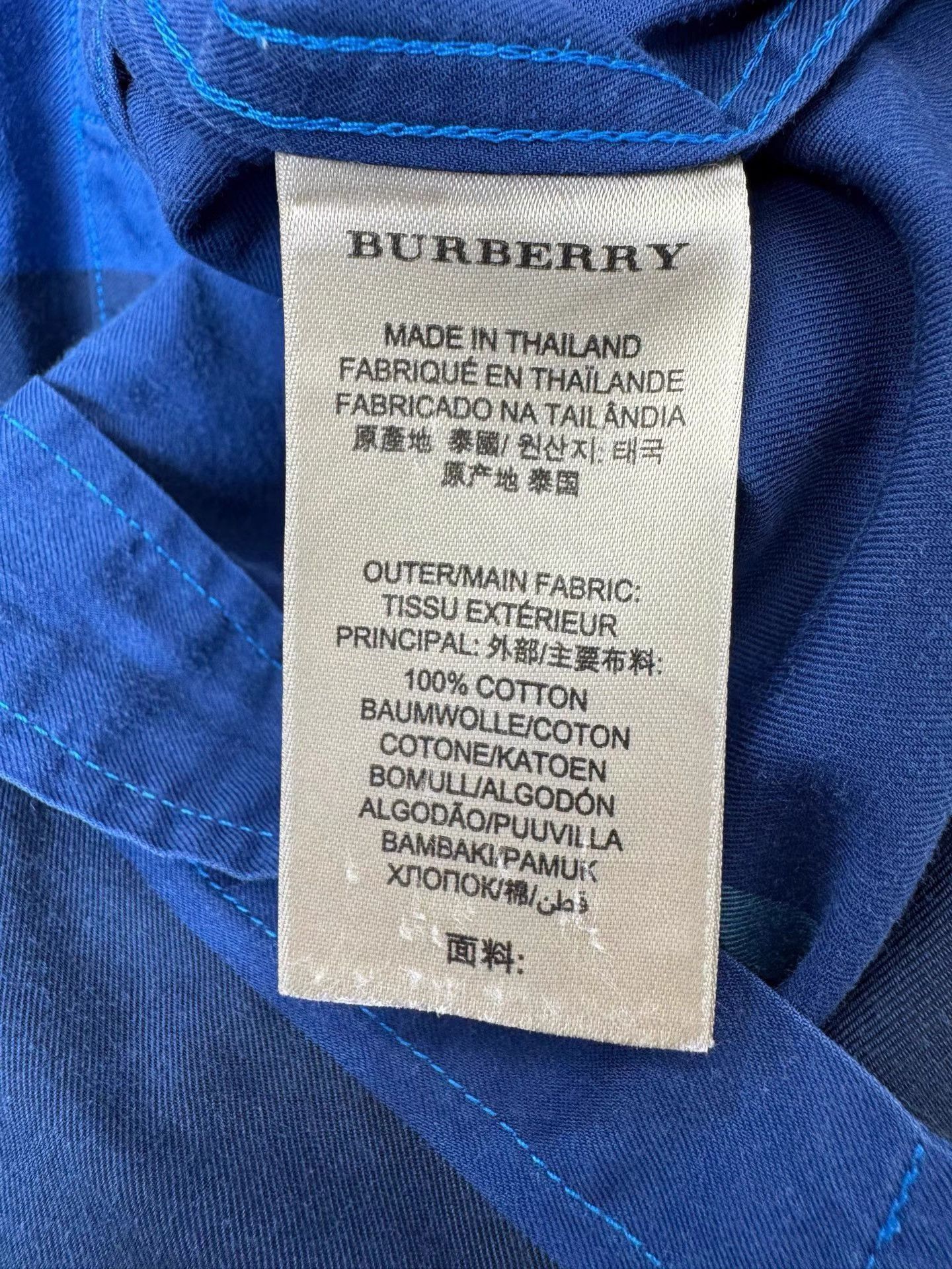 Burberry Burberry Classic Blue Check Long Sleeve Shirt K36 Size US M / EU 48-50 / 2 - 4 Thumbnail