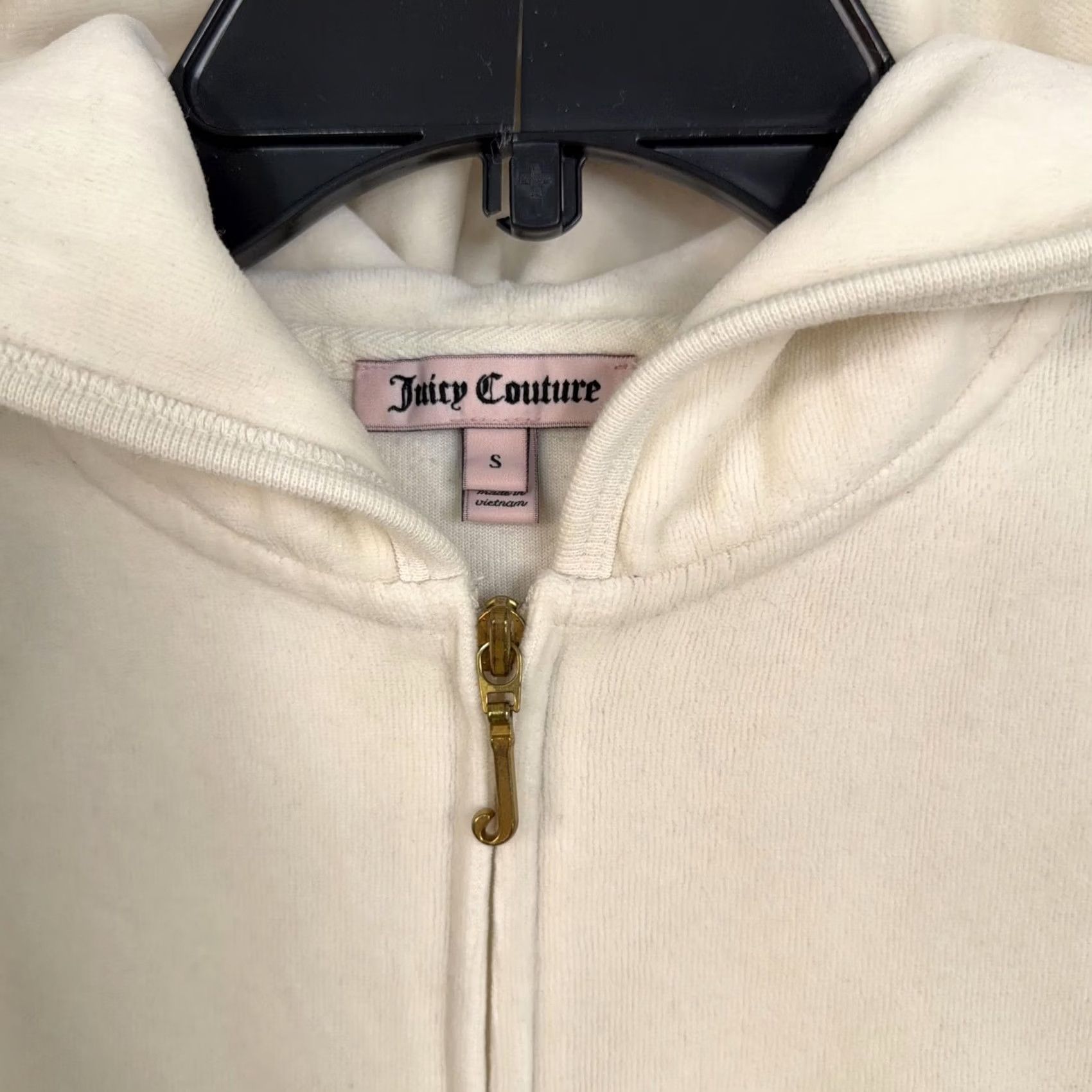Juicy Couture Juicy Couture Hoodie Womens Small White Velour Full Zip Just Juicy Glitter Y2K Glit zy Logo Zip Pockets Size S / US 4 / IT 40 - 5 Thumbnail
