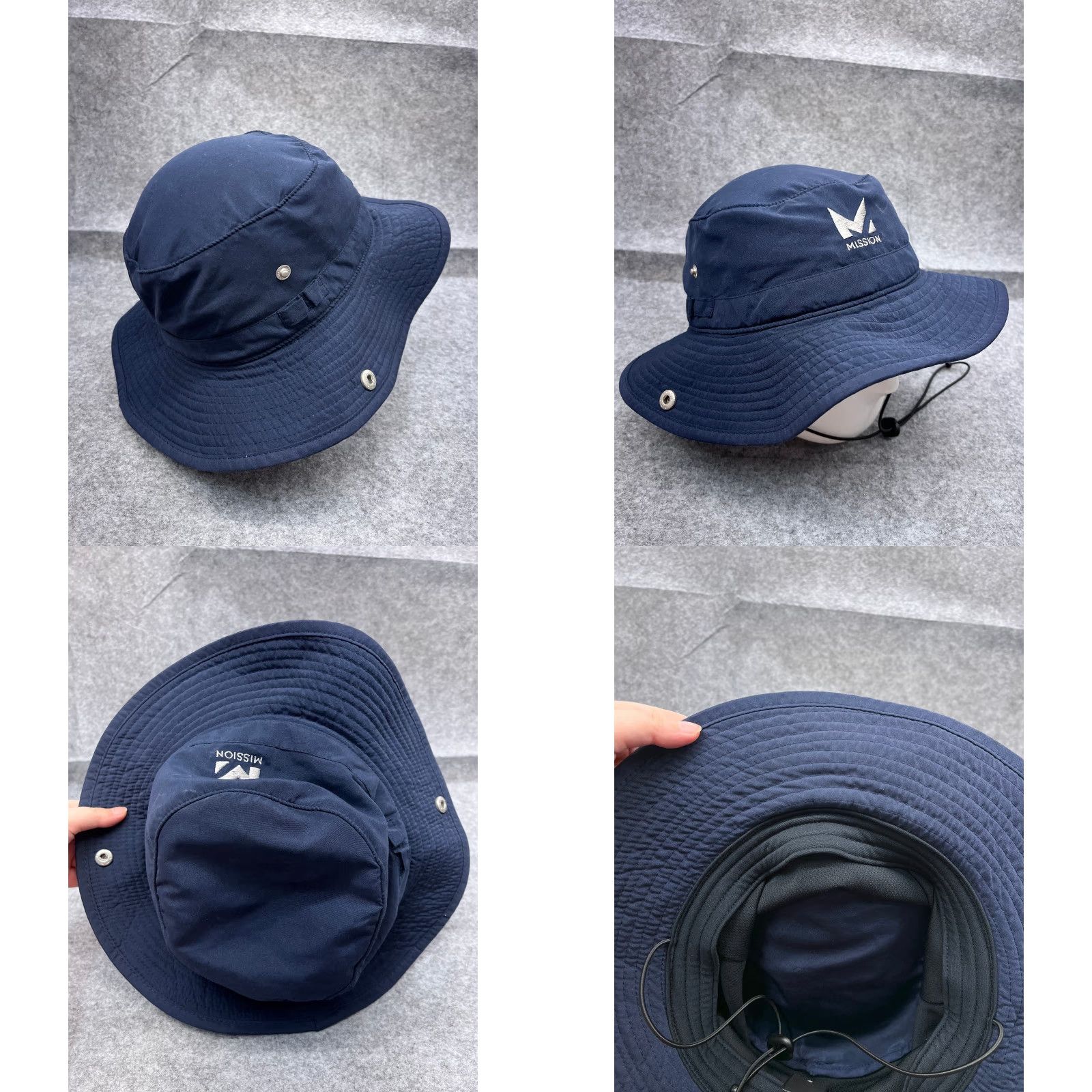 Commission Mission Sun Bucket Hat Adult One Size Blue Polyester Spandex Fish Hike Outdoors Size ONE SIZE - 8 Thumbnail