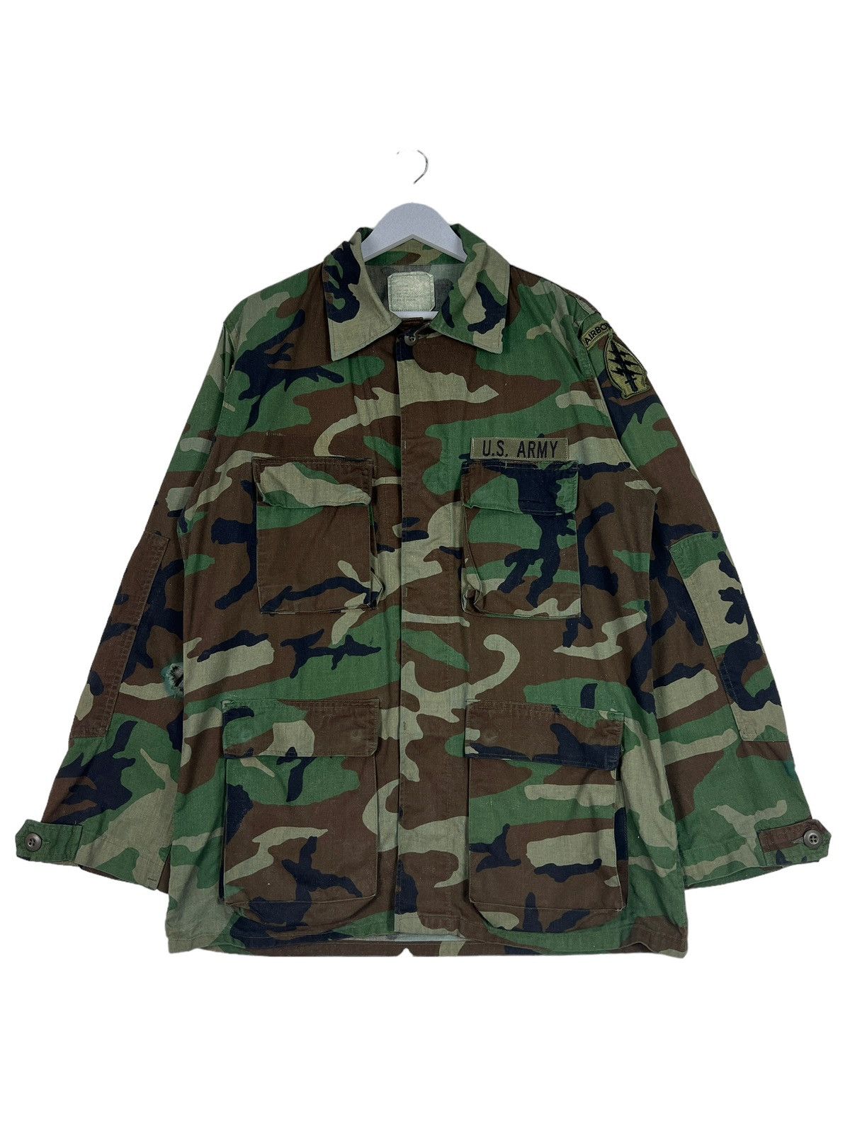 Vintage 🔥 VINTAGE US ARMY COMBAT WOODLAND CAMOUFLAGE JACKET Size US M / EU 48-50 / 2 - 2 Thumbnail