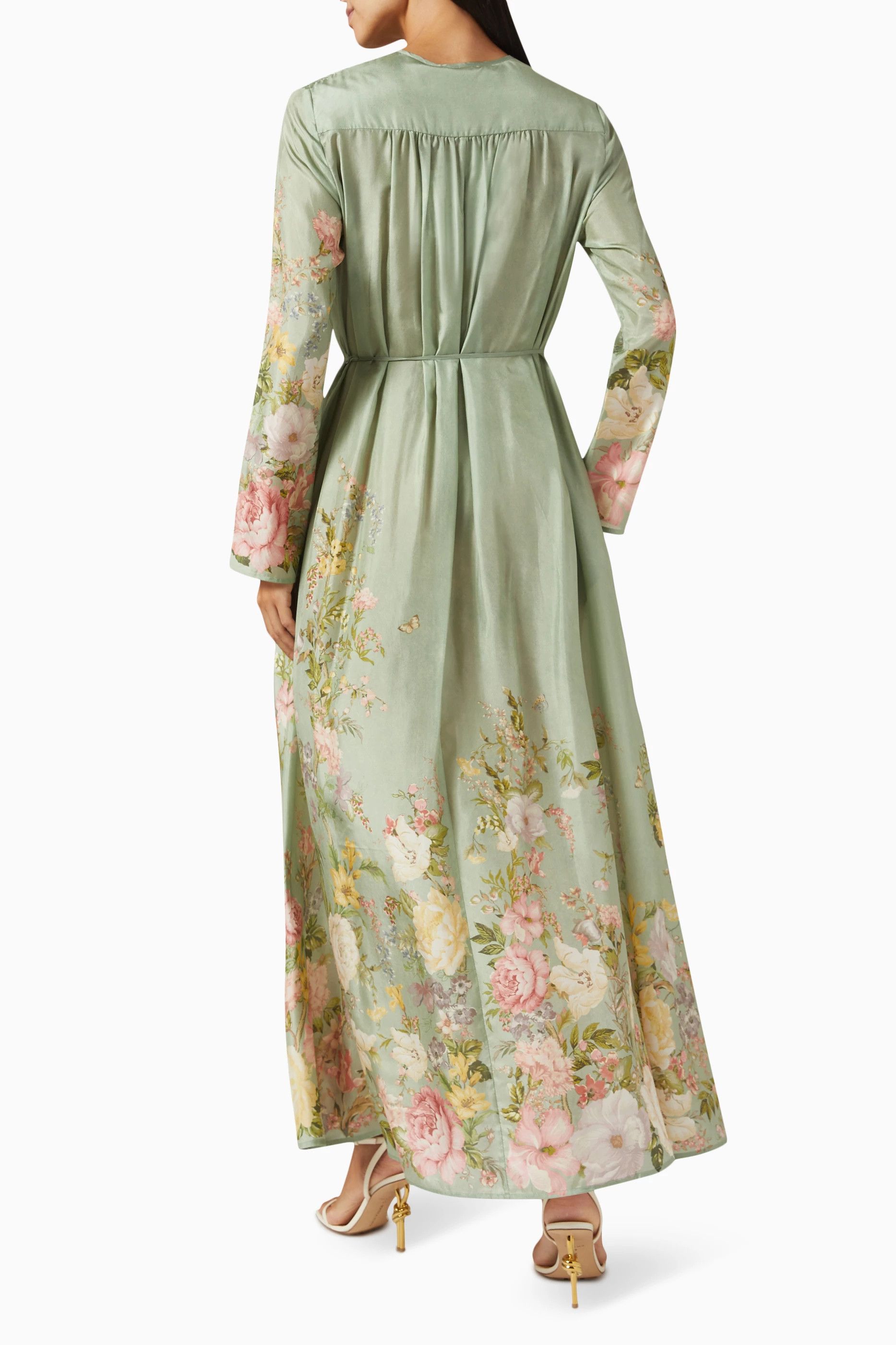 Zimmermann o1s22i1n1024 Long Waverly Charmeuse Dress in Multicolor Size S / US 4 / IT 40 - 3 Thumbnail