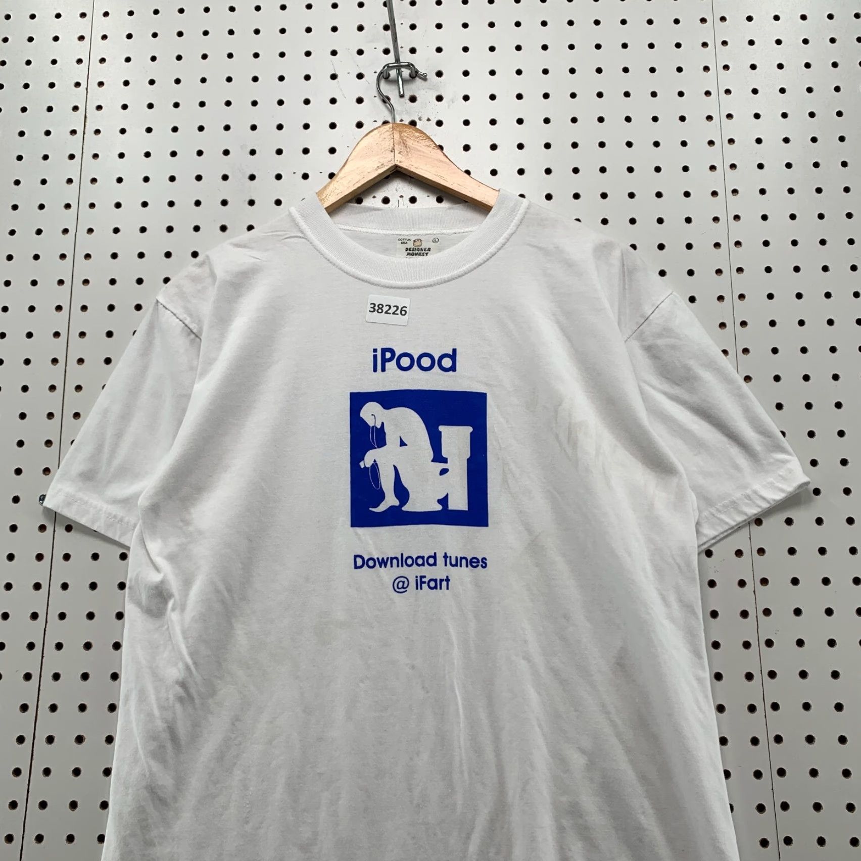 Apple I Poopd Apple Funny Parody Shirt Mens Large White Short Sleeve 20x27 Size US L / EU 52-54 / 3 - 2 Thumbnail