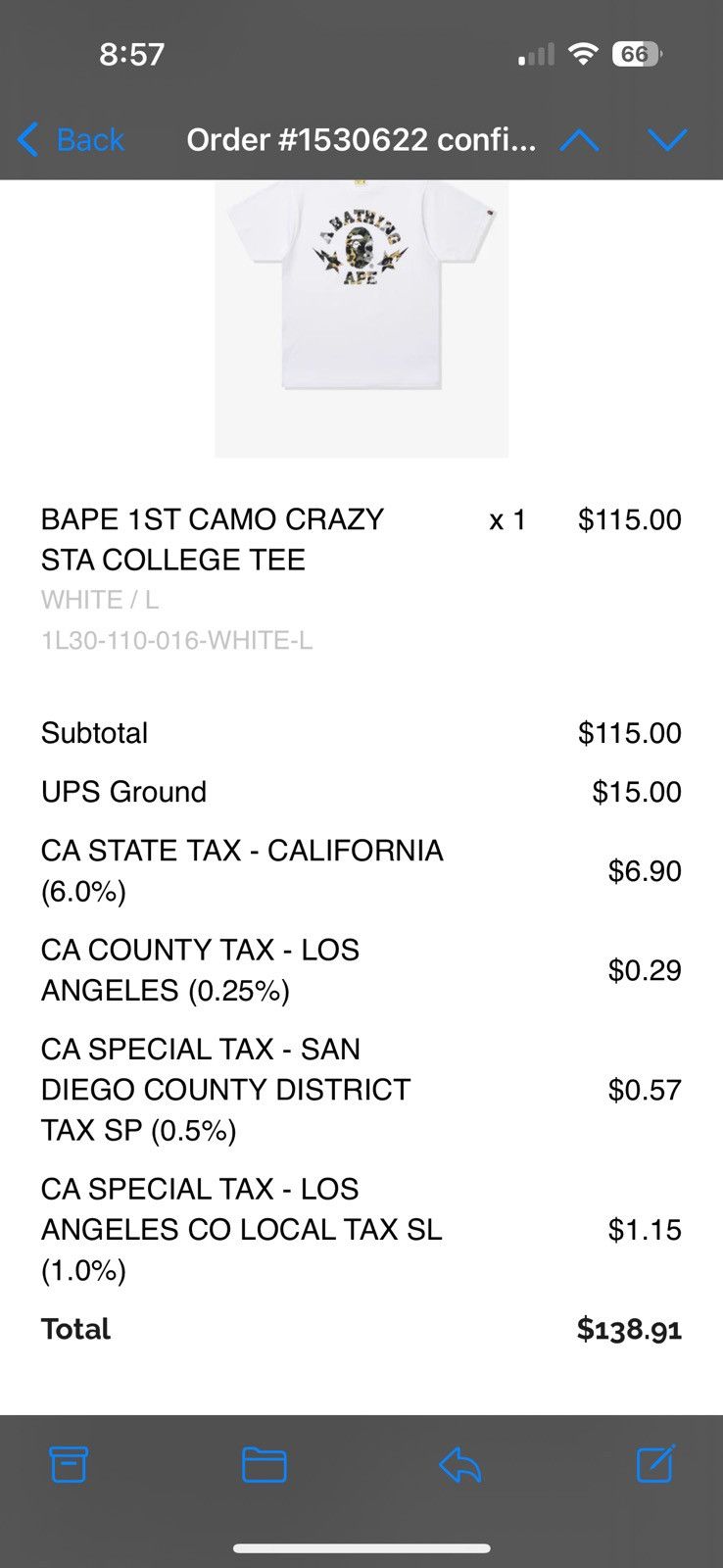 Bape BAPE 1st Camo Crazy Sta College Tee Size US L / EU 52-54 / 3 - 7 Thumbnail
