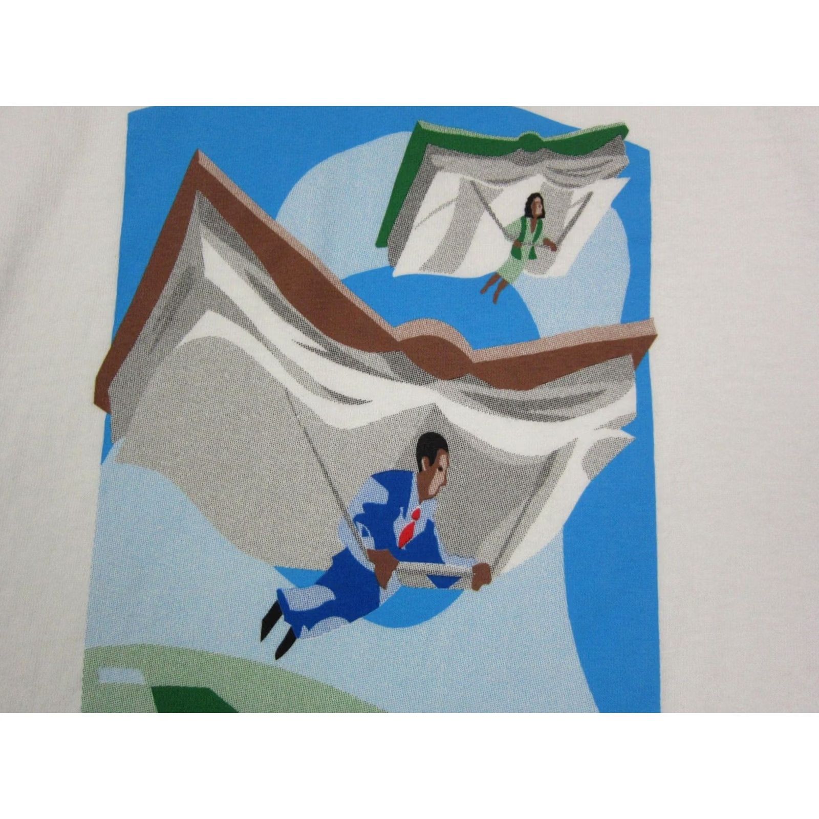 Gildan Vintage Gildan Shirt Mens Large White Books Reading Sioux City 2A 70s 80s 90s City Classic Mens T-Shirt Size US L / EU 52-54 / 3 - 3 Thumbnail