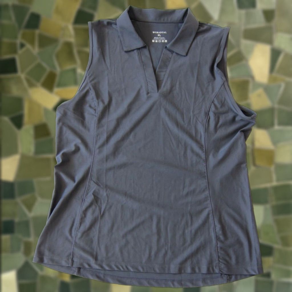 Vintage NWT Gradual Grey Stretch Collared Sleeveless Breathable Golf Active Shirt XL Size XL / US 12-14 / IT 48-50 - 1 Thumbnail
