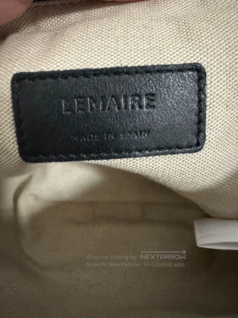 LEMAIRE Small Black Lamb Leather Horn Bag