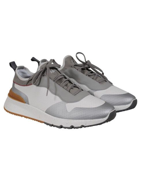 Brunello Cucinelli Panelled Lace Up Sneakers - 02204 Size US 10.5 / EU 43-44 - 1 Thumbnail