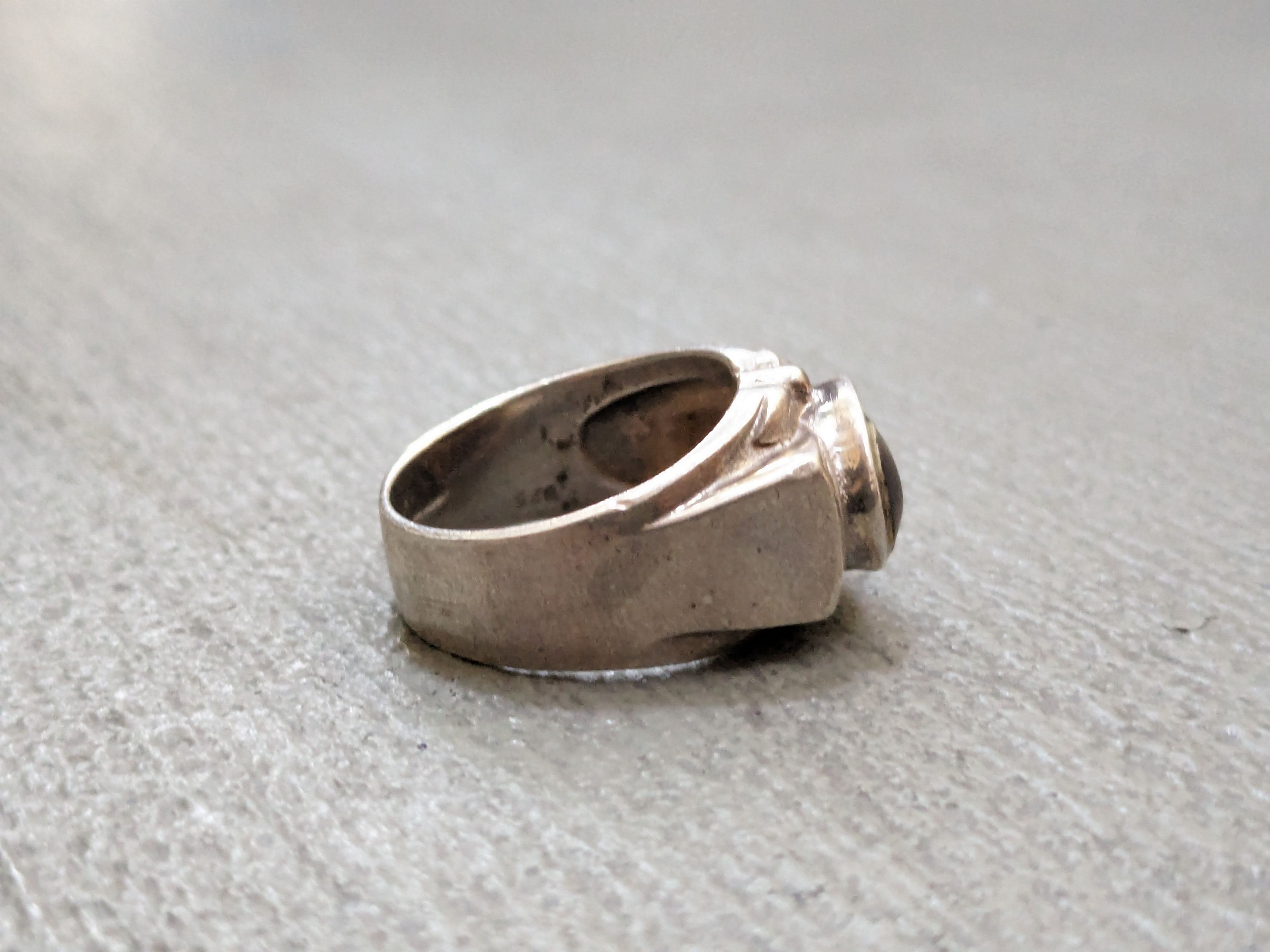 Jewelry Vintage Sterling Silver Ring 8.25 Modern Contemporary CZ Size ONE SIZE - 5 Thumbnail
