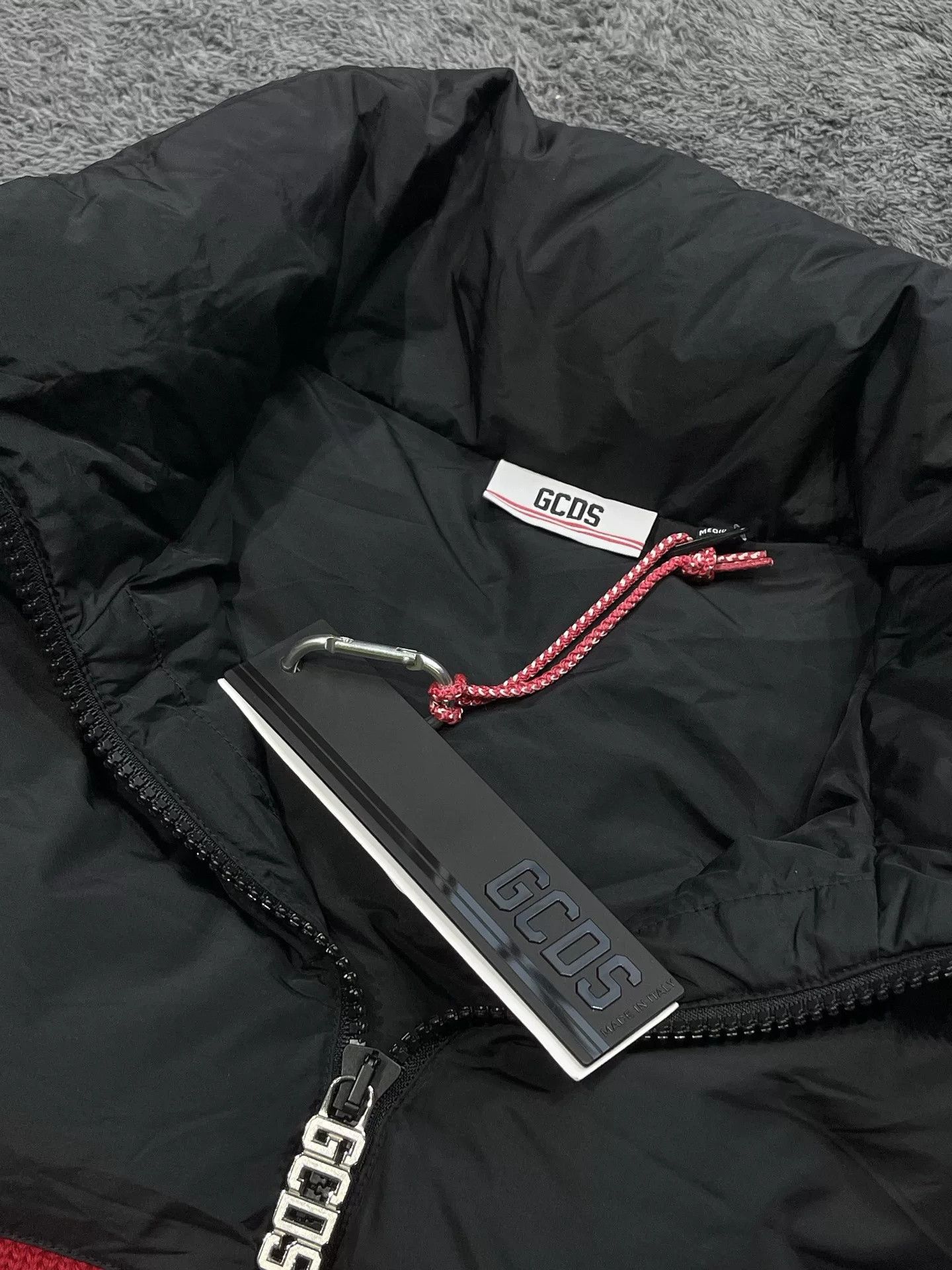 Gcds Black Red Puffer Jacket With Logos, Men's (Size M) — image 5 of 6