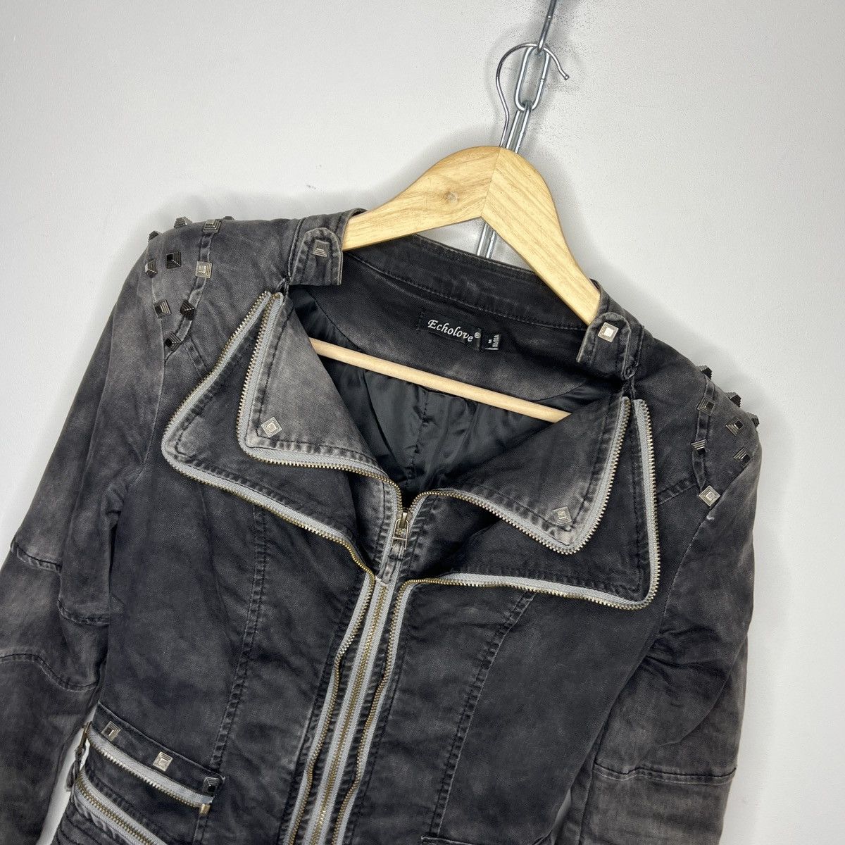 If Six Was Nine Vintage zippers punk goth denim 90s Y2K jacket 🧛🏻‍♀️ opium Size M / US 6-8 / IT 42-44 - 4 Thumbnail