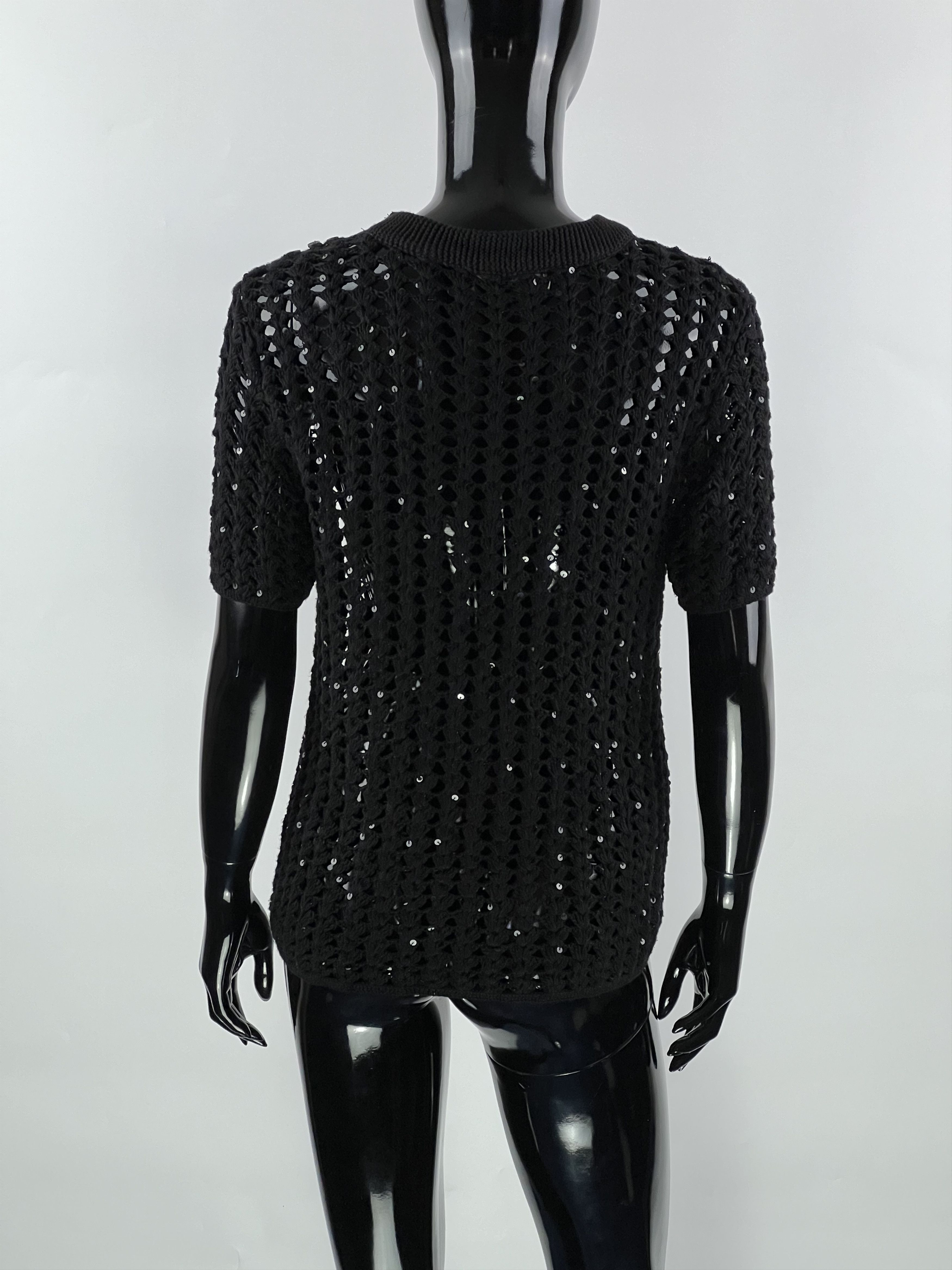 Allsaints AllSaints Women's Sequins Mesh Top Size S Hand Embellished Size S / US 4 / IT 40 - 2 Thumbnail