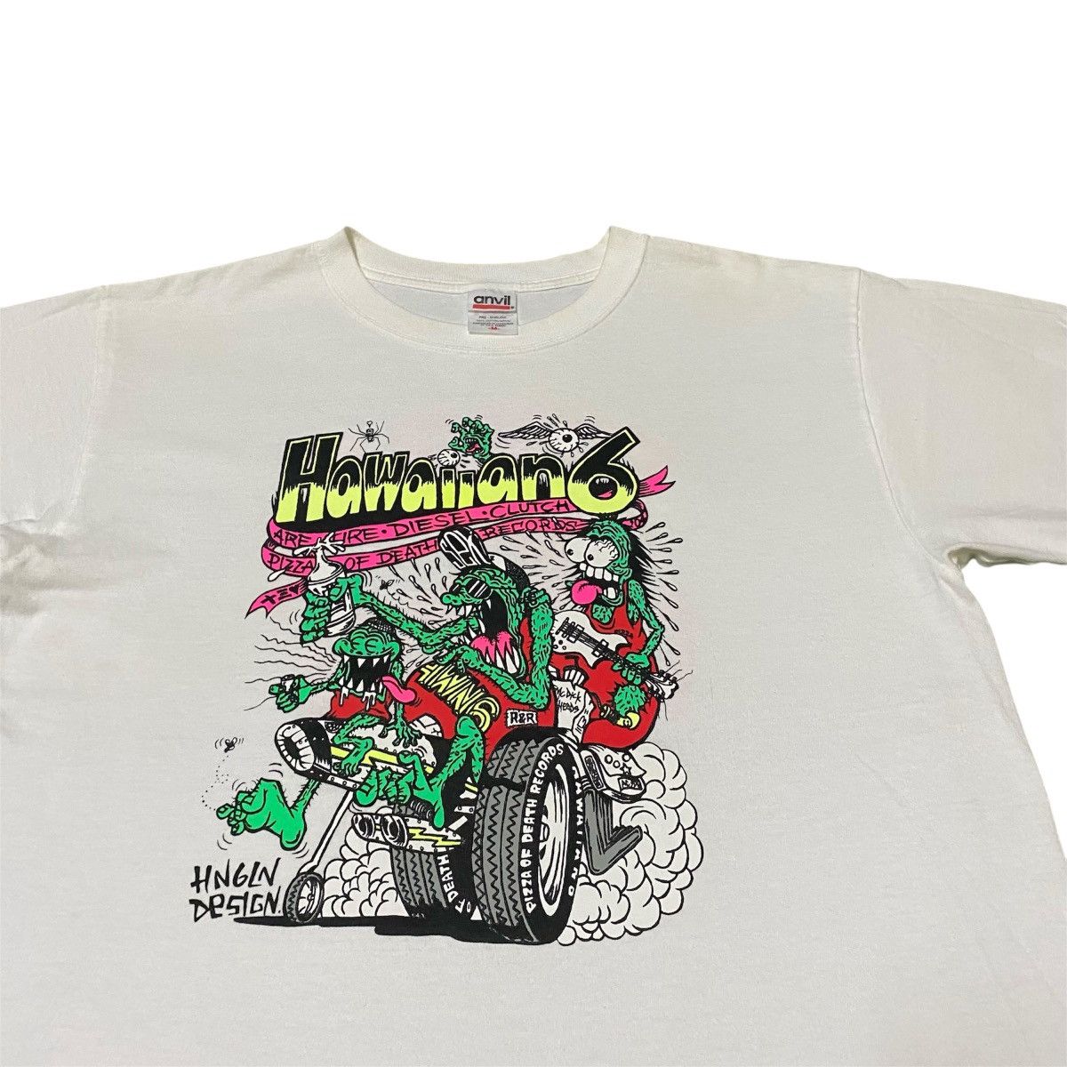 Anvil × Band Tees × Vintage Vintage Hawaiian 6 Pizza of Death Records Tee Size US M / EU 48-50 / 2 - 3 Thumbnail