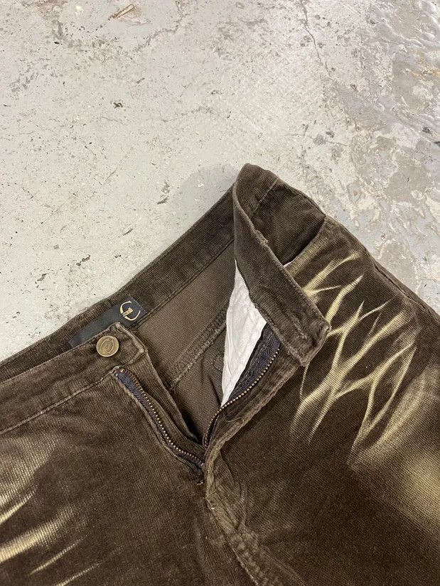 Just Cavalli × Vintage 1990s Cavalli Overprint Brown Velvet Pants Size US 32 / EU 48 - 9 Thumbnail