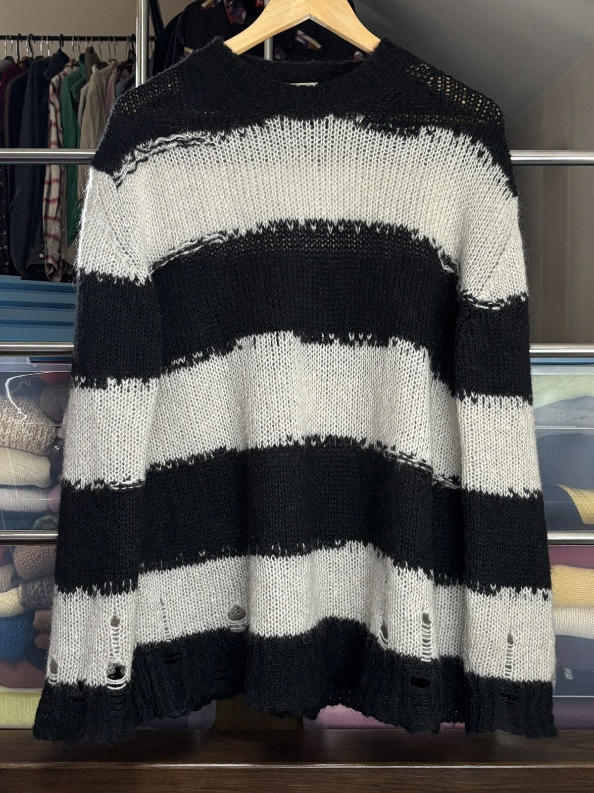 Acne Studios Knit Distressed Oversized Mohair Sweater Rare