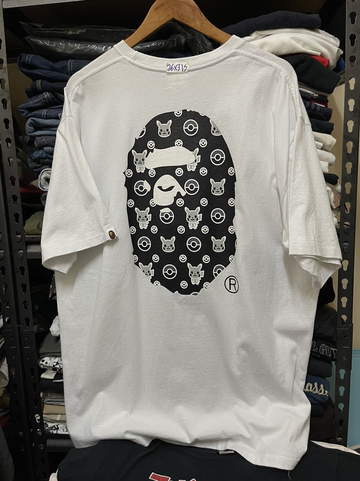 Image of Bape Pokemon Tee in White, Men's (Size 2XL)